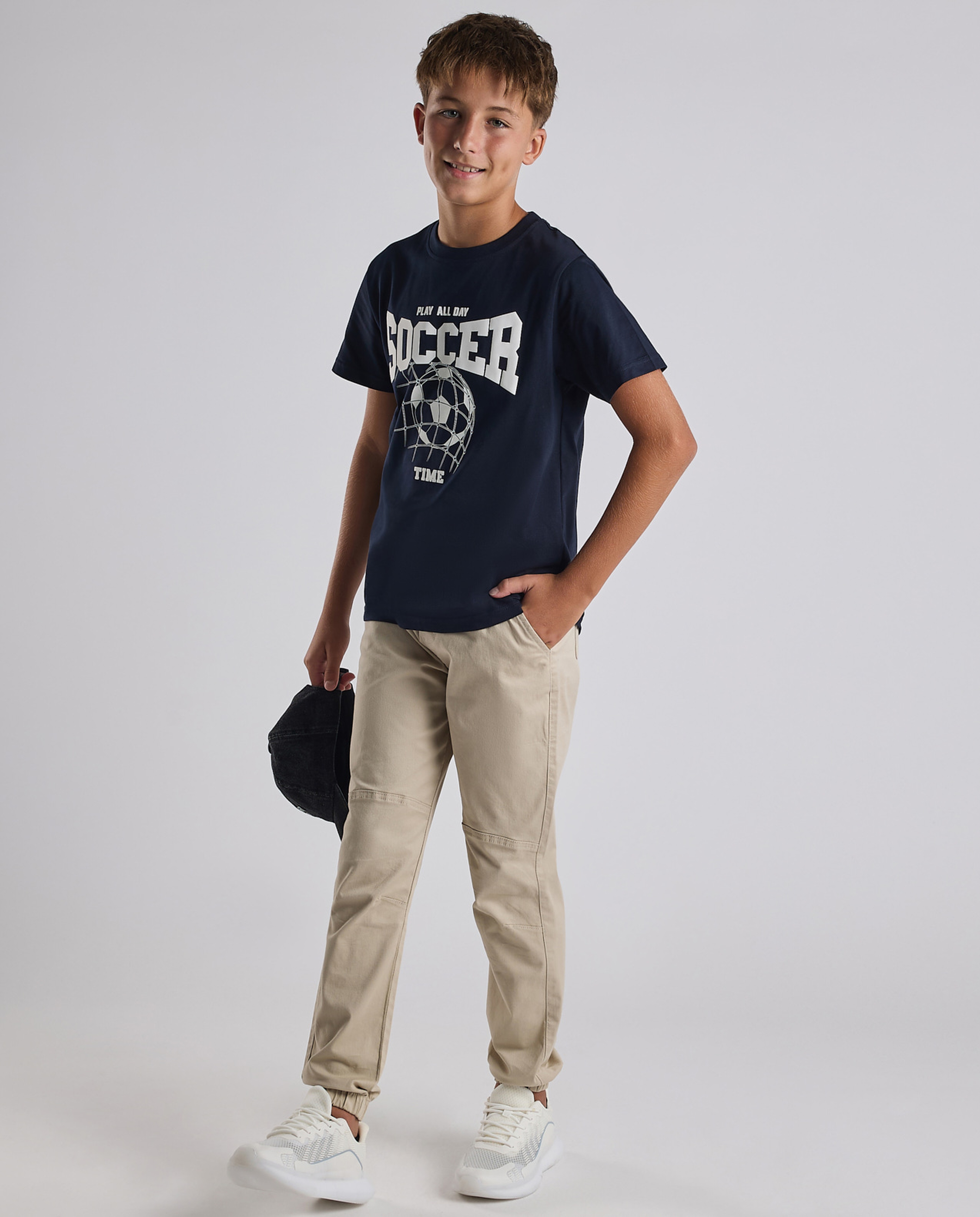 Graphic Print T-Shirt with Crew Neck and Short Sleeves