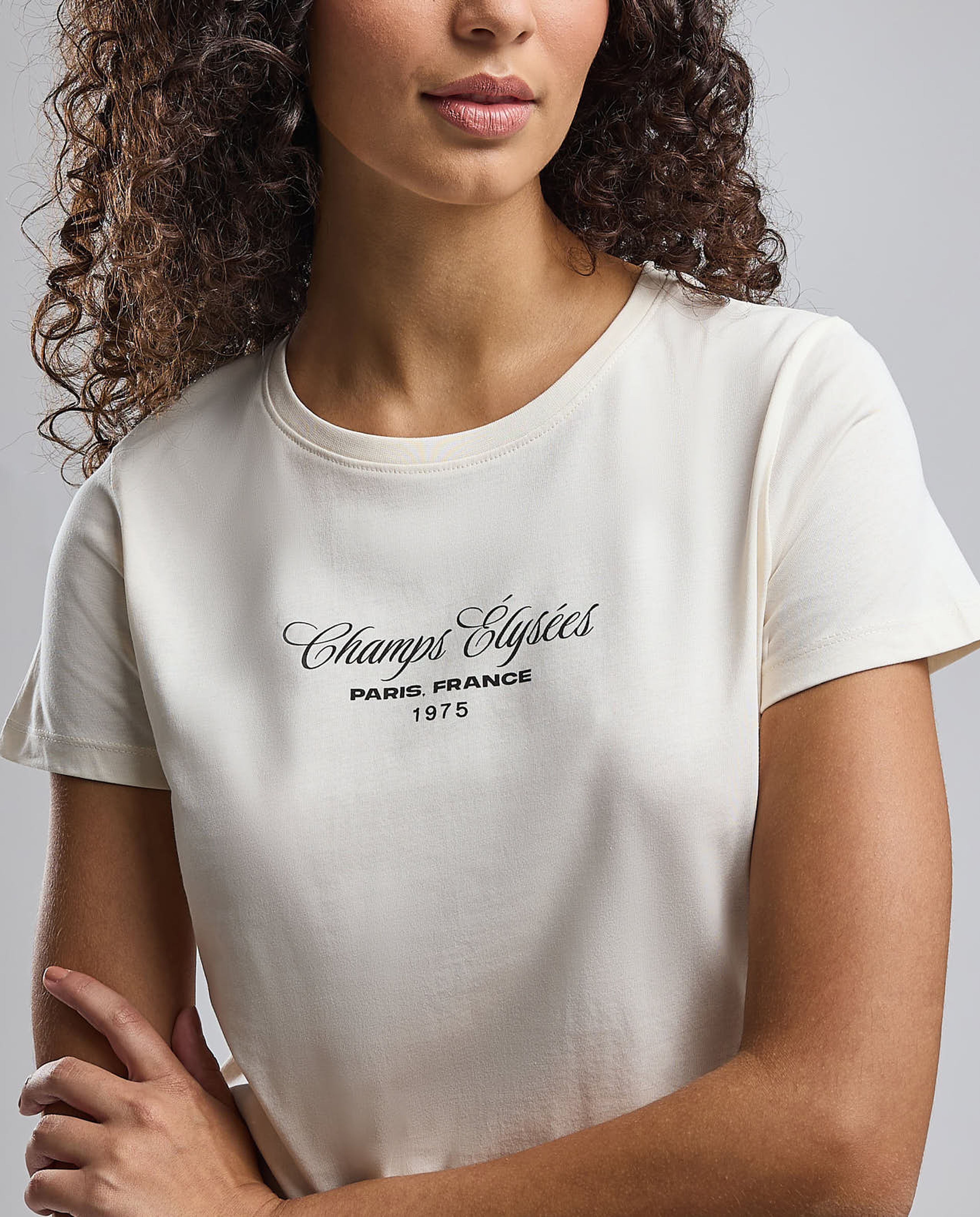 Typography Print T-Shirt with Crew Neck and Short Sleeves