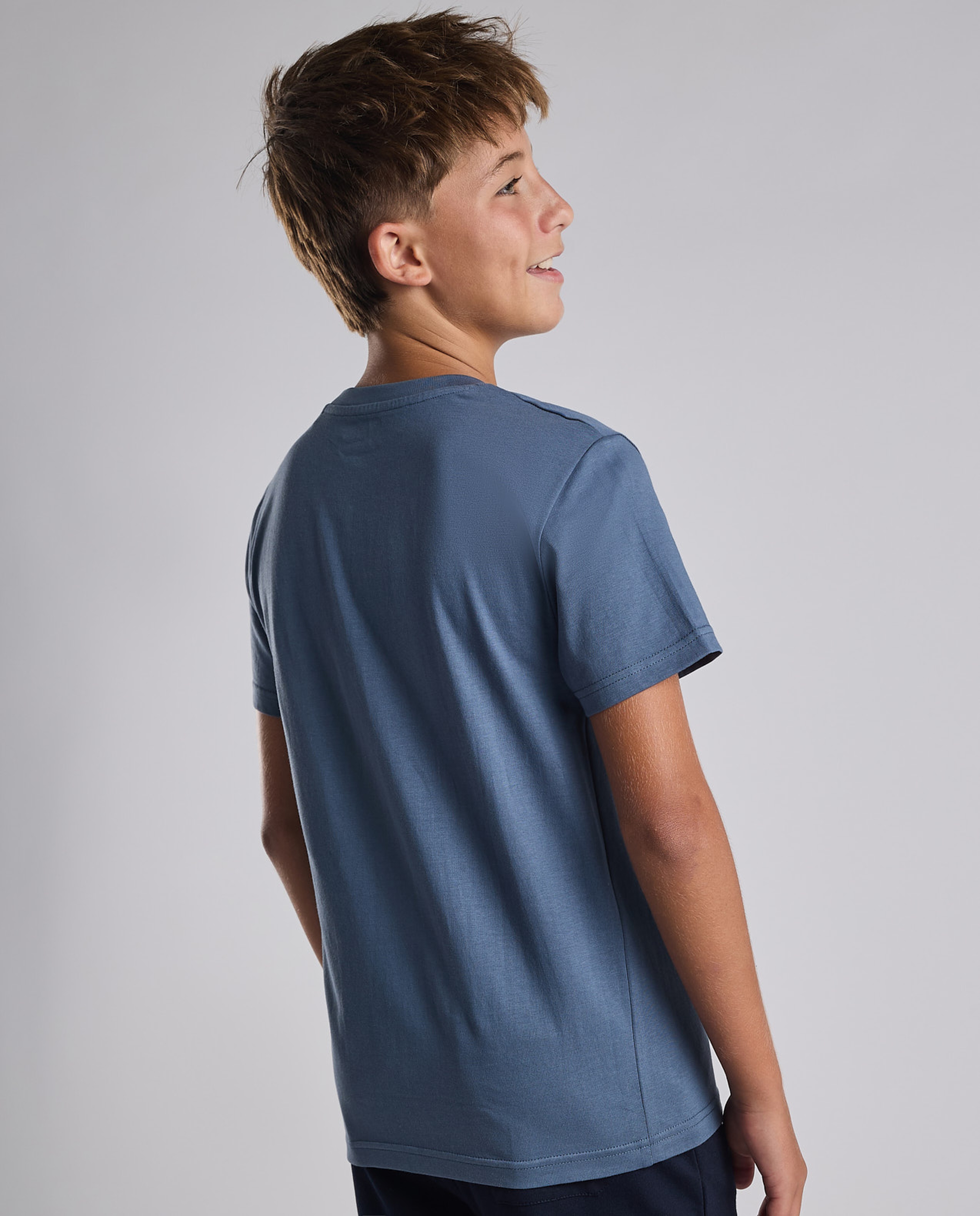 Graphic Print T-Shirt with Crew Neck and Short Sleeves