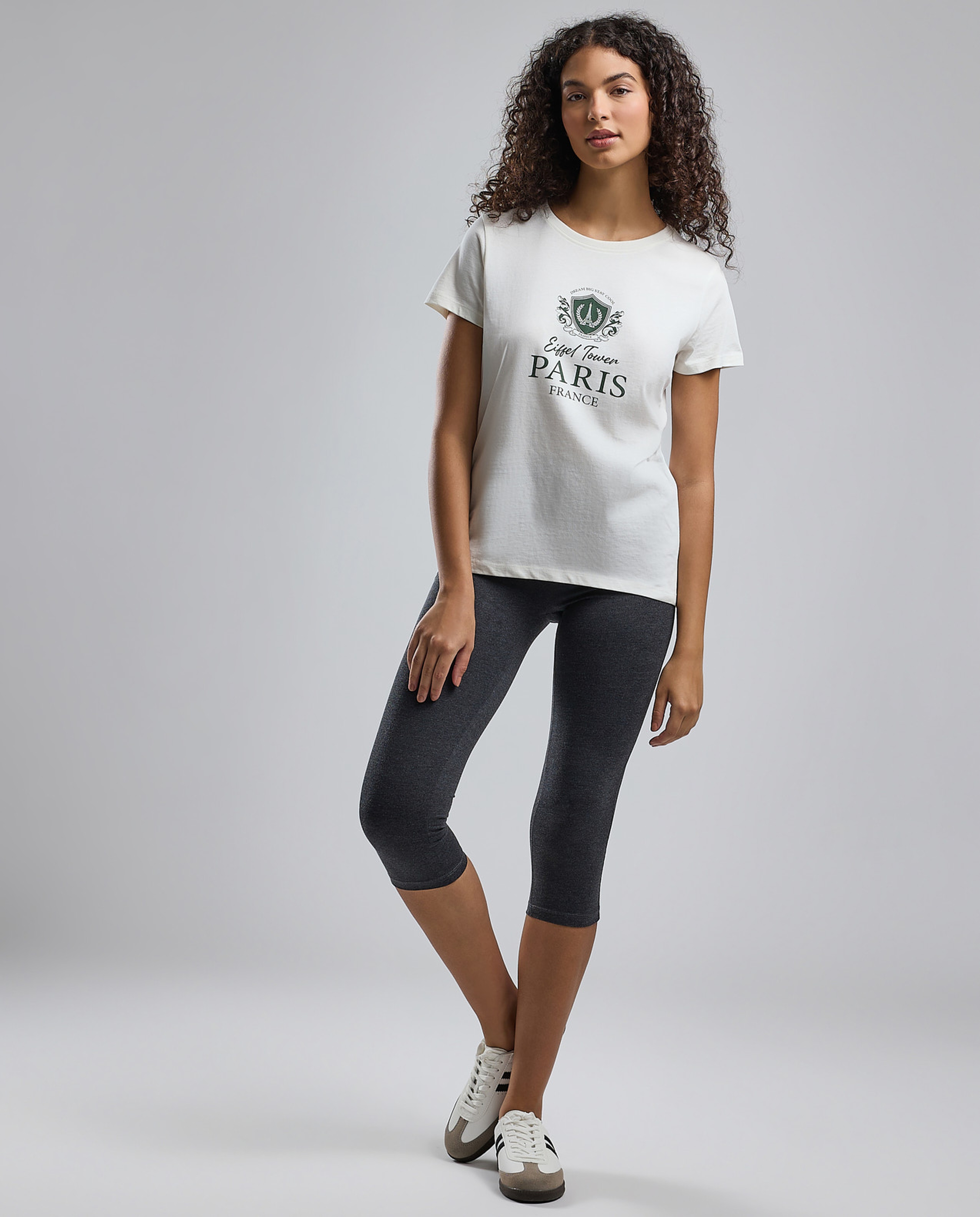 Printed T-Shirt with Crew Neck and Short Sleeves