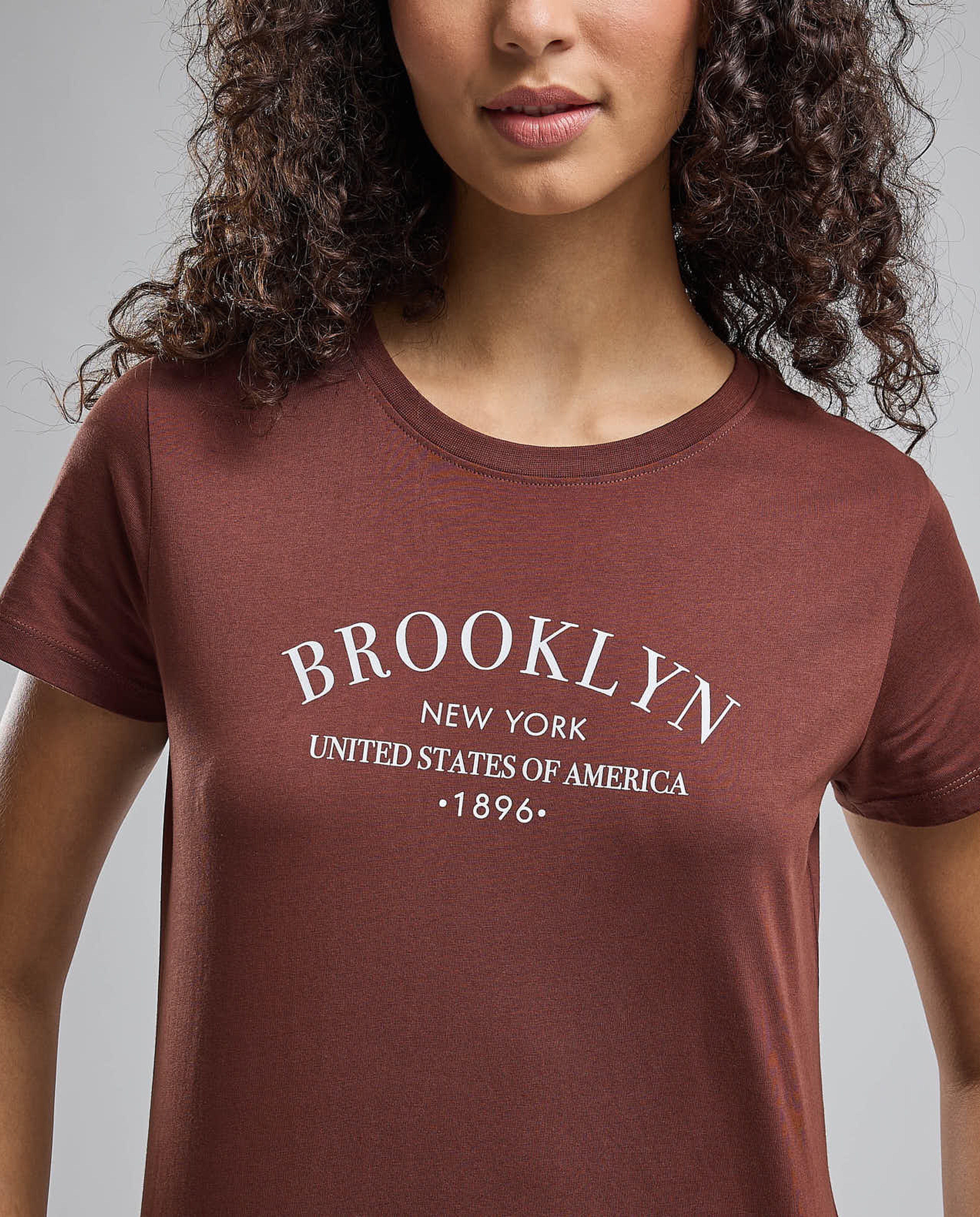 Typography Print T-Shirt with Crew Neck and Short Sleeves