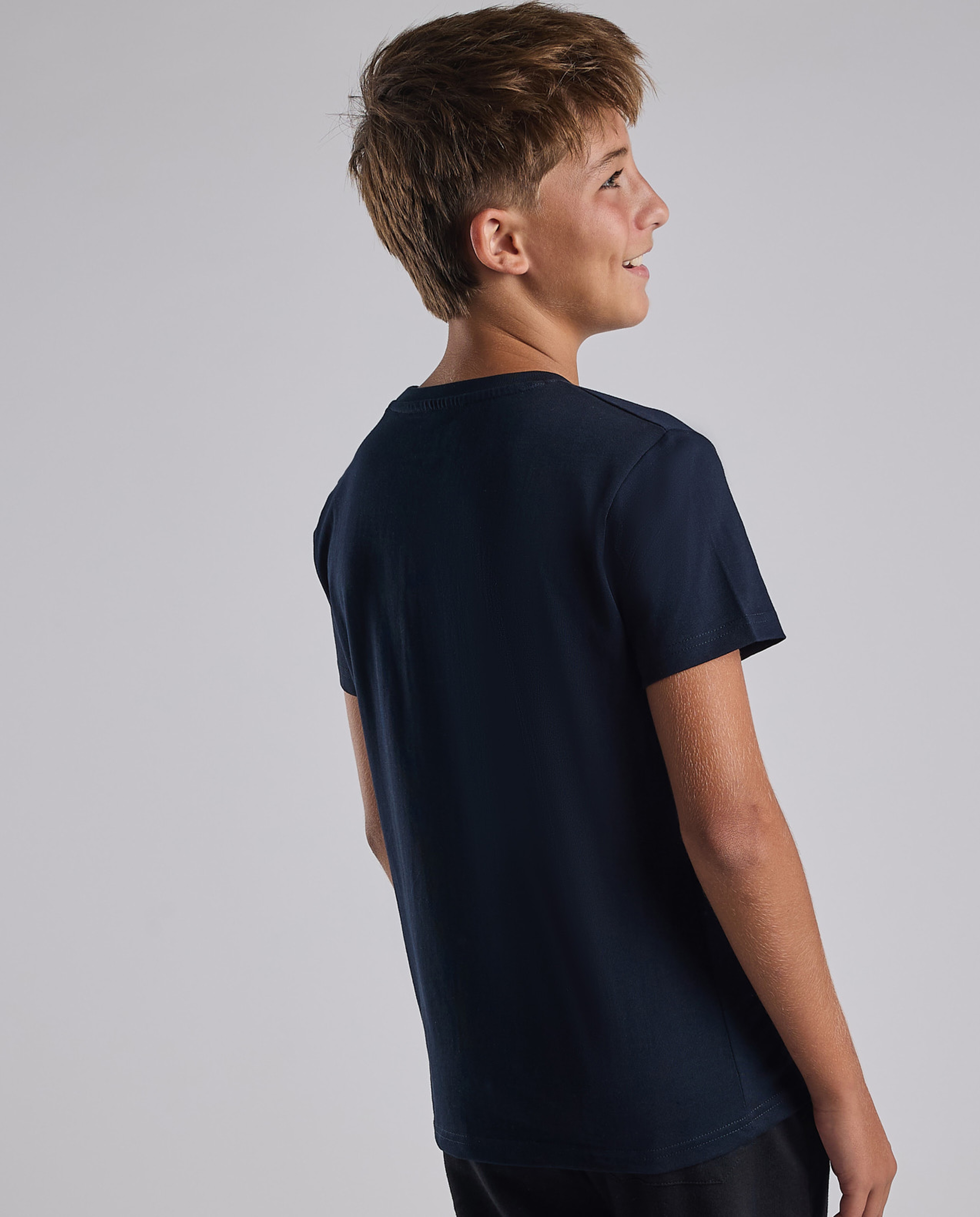 Graphic Print T-Shirt with Crew Neck and Short Sleeves