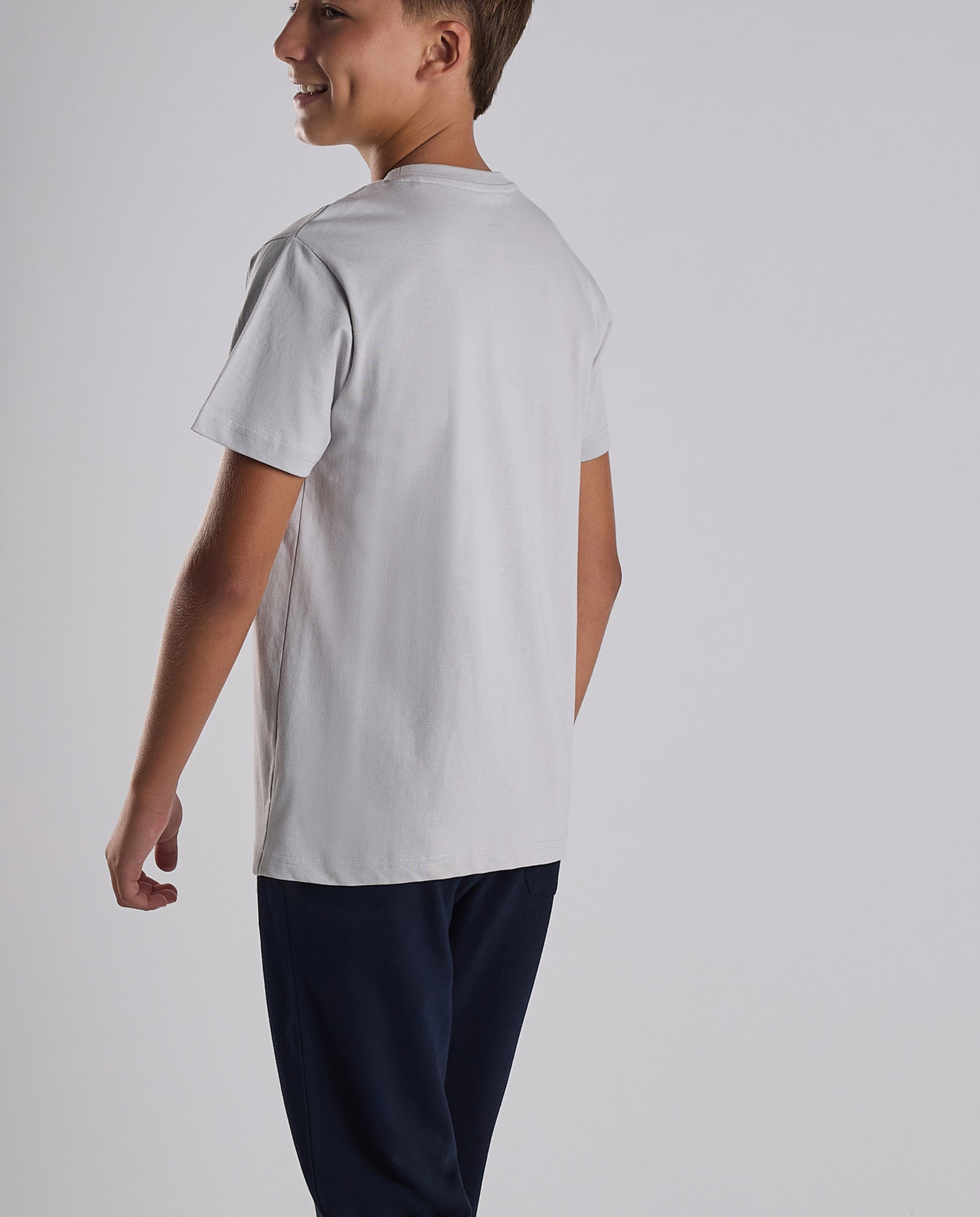 Graphic Print T-Shirt with Crew Neck and Short Sleeves