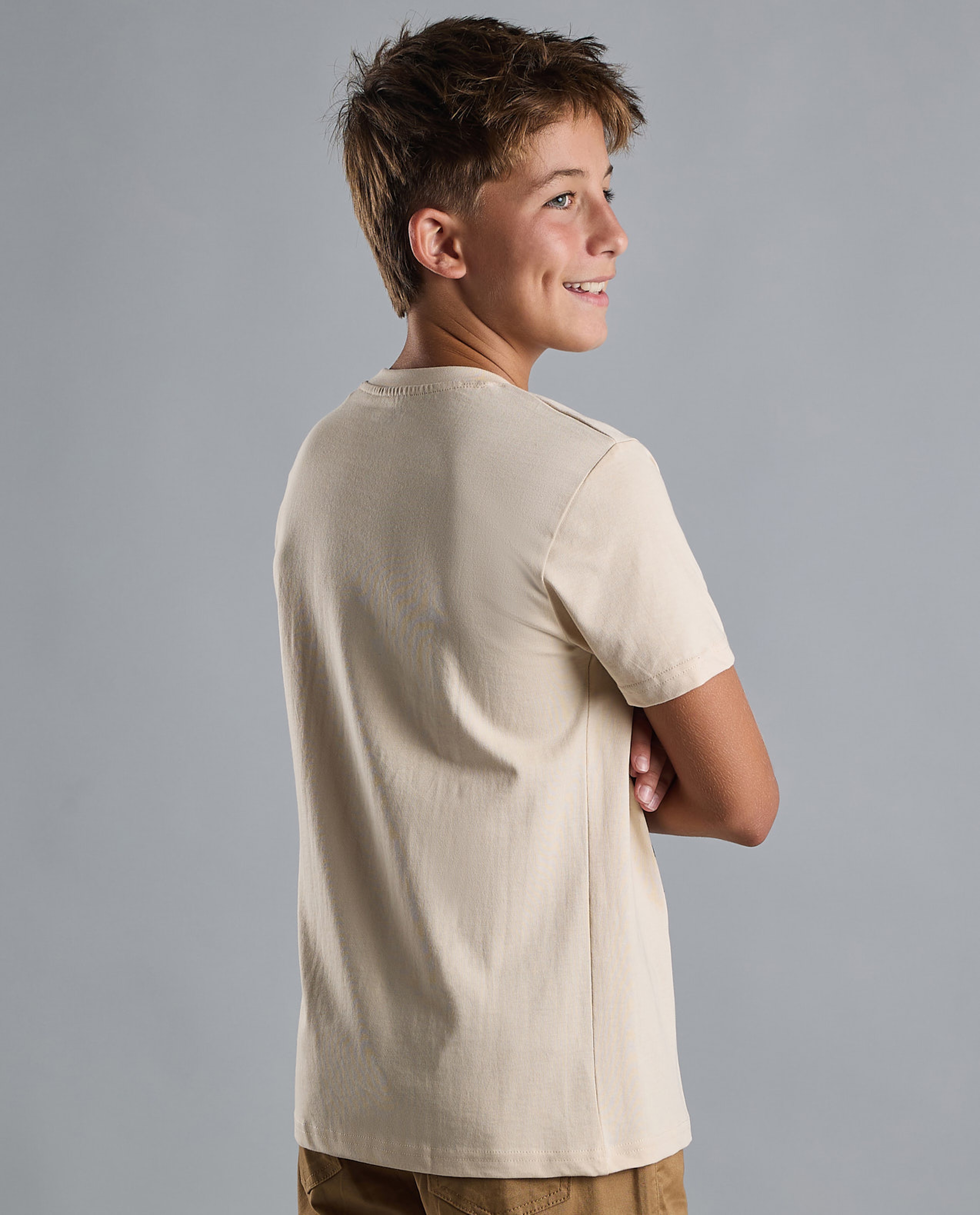 Nasa Print T-Shirt with Crew Neck and Short Sleeves