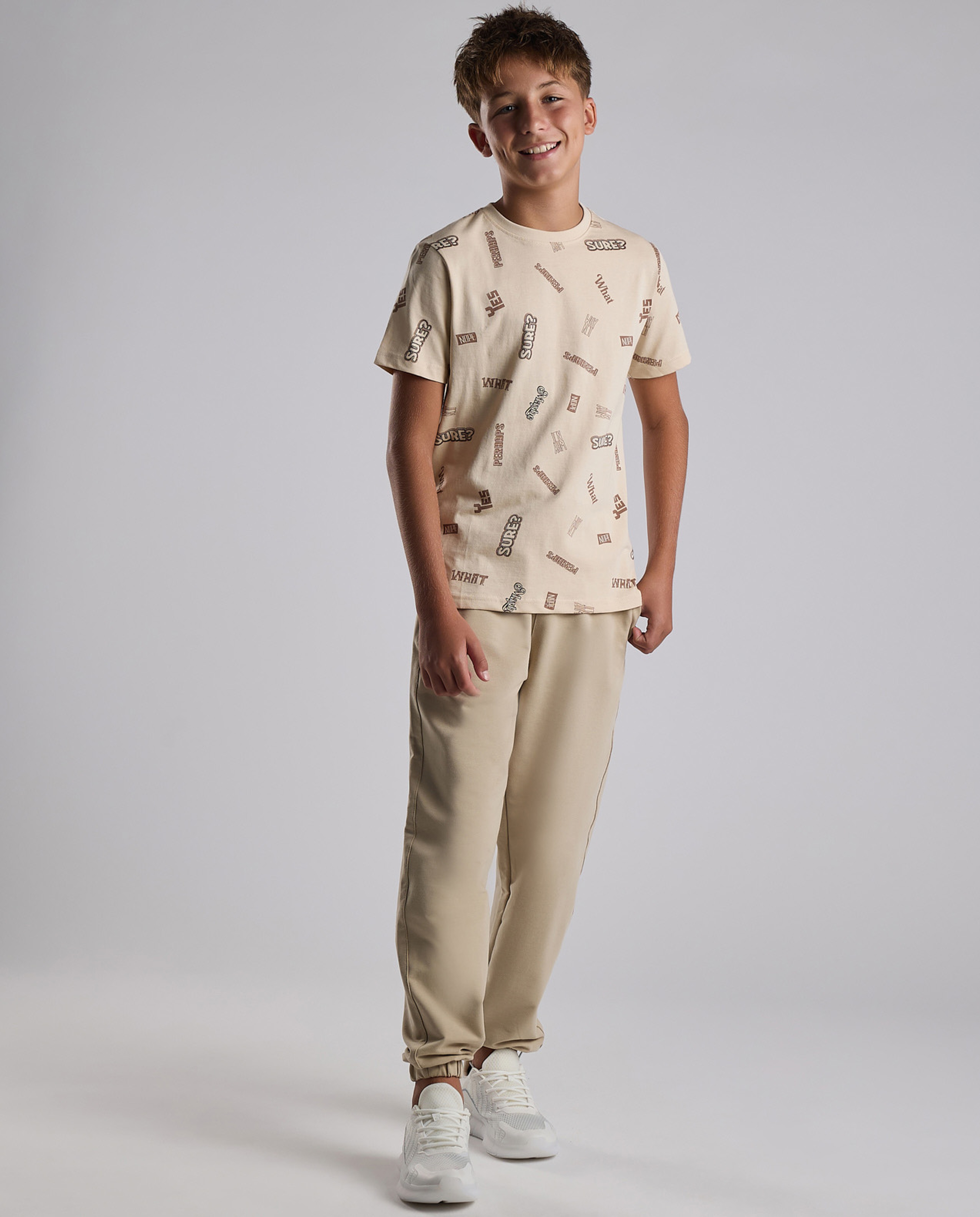 Printed T-Shirt with Crew Neck and Short Sleeves