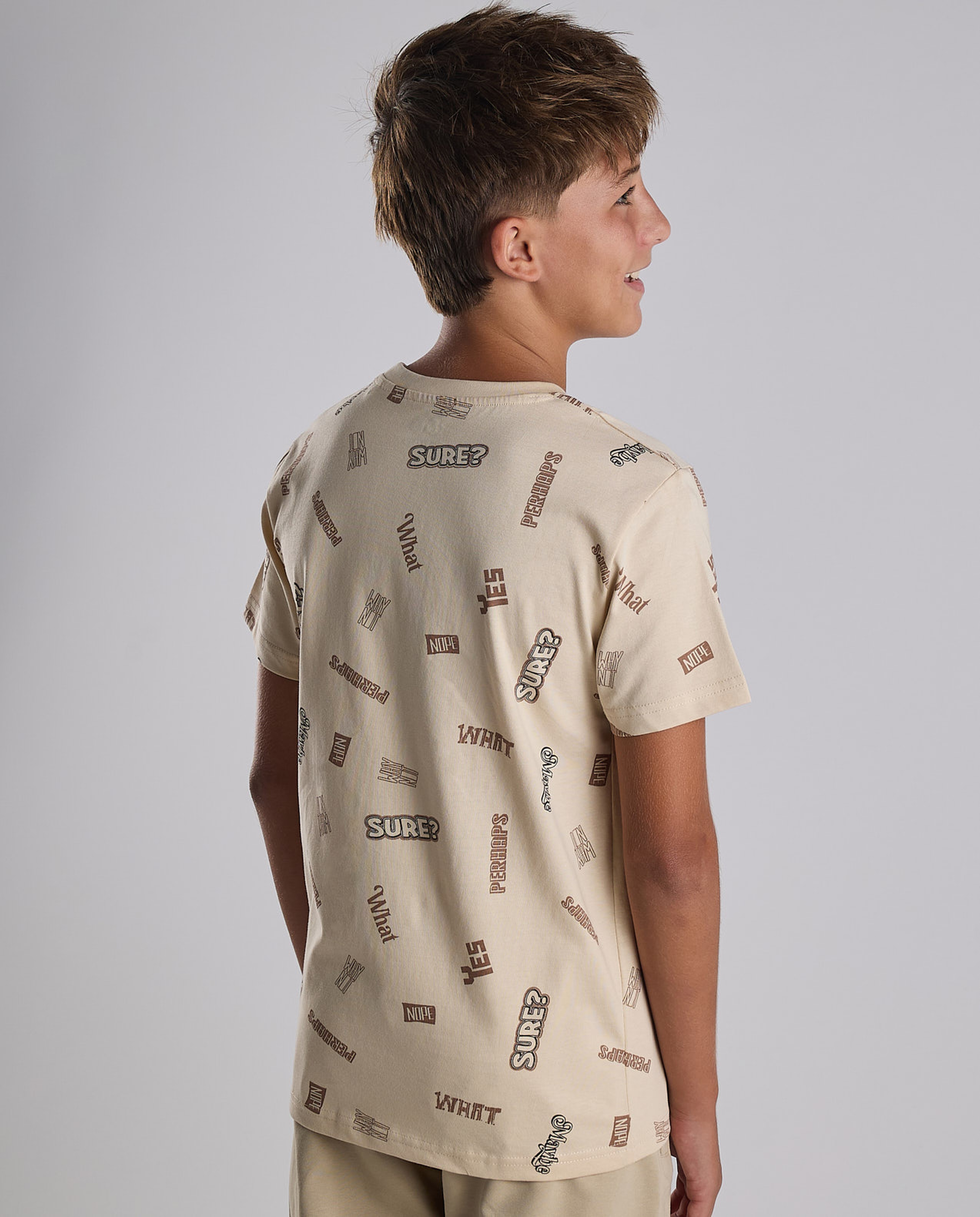 Printed T-Shirt with Crew Neck and Short Sleeves