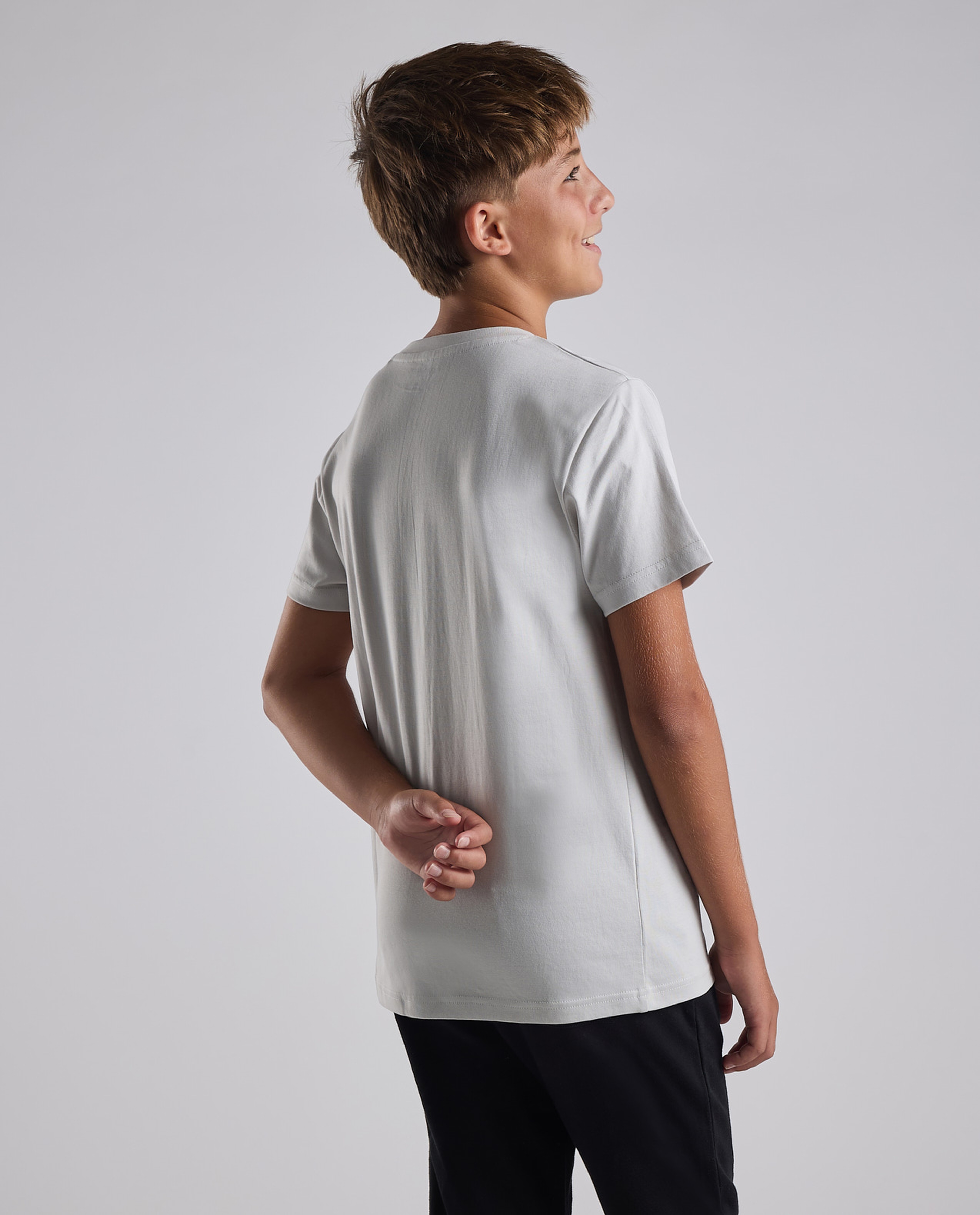 Graphic Print T-Shirt with Crew Neck and Short Sleeves