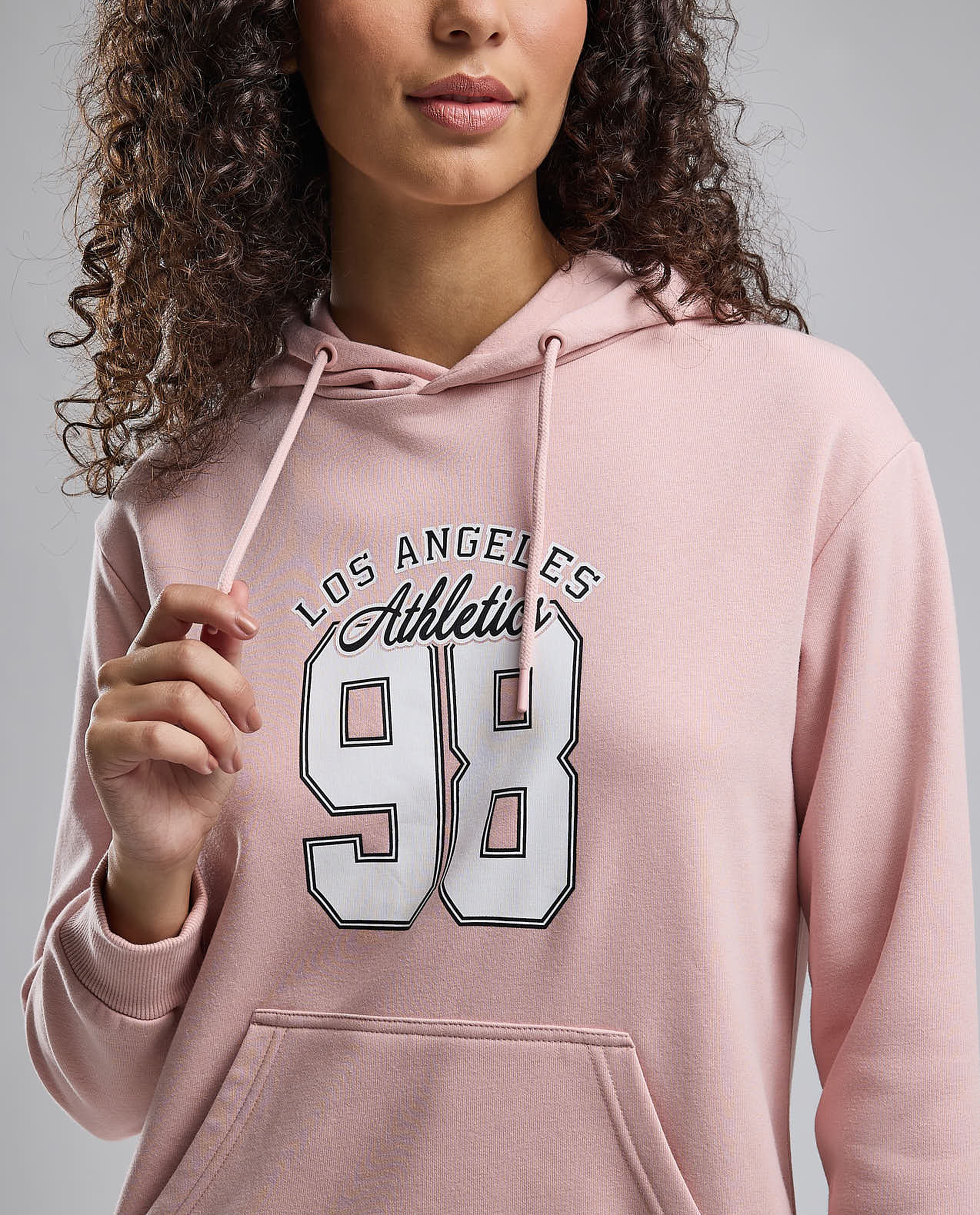 Printed Hoodie with Long Sleeves