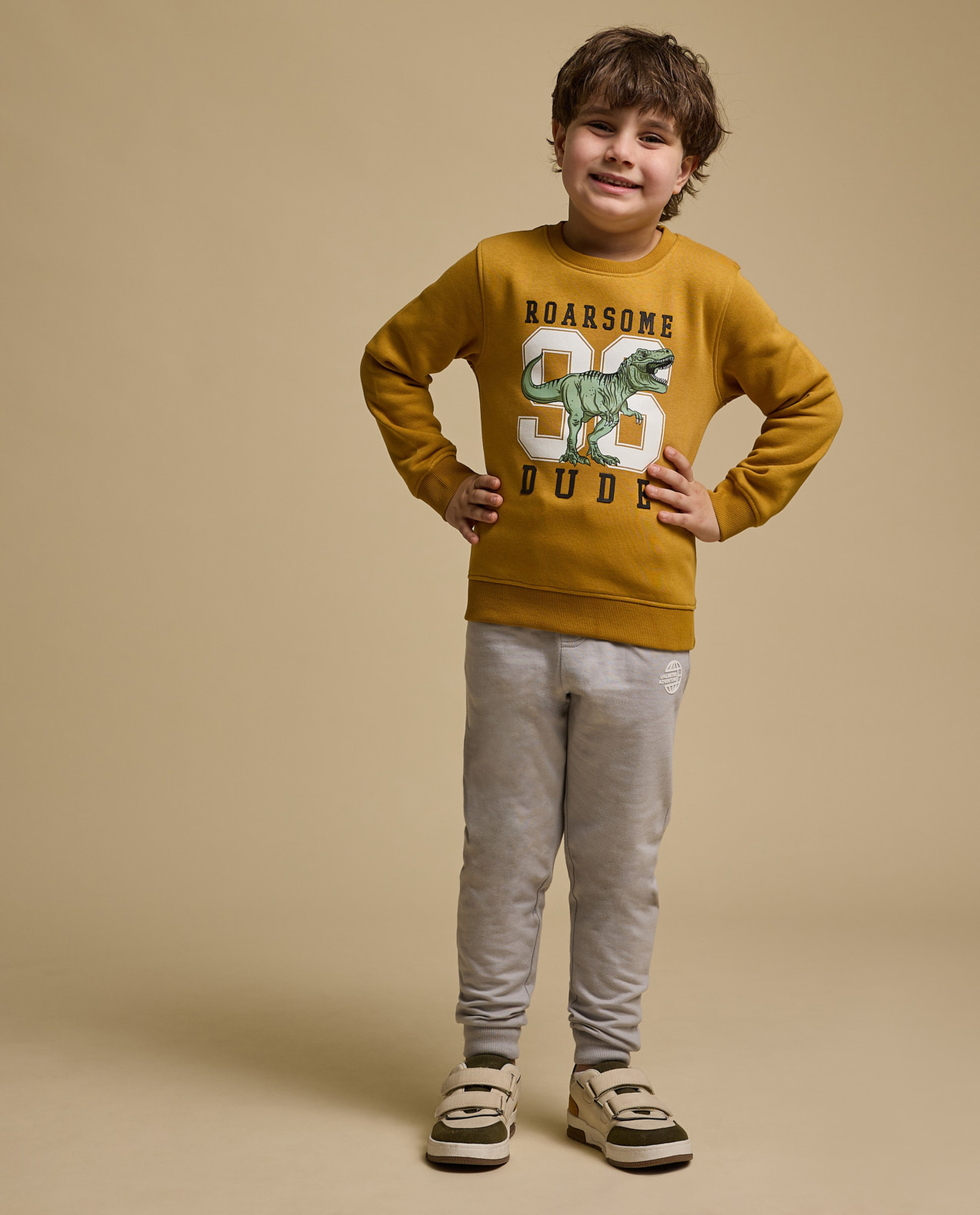 Printed Sweatshirt with Crew Neck and Long Sleeves