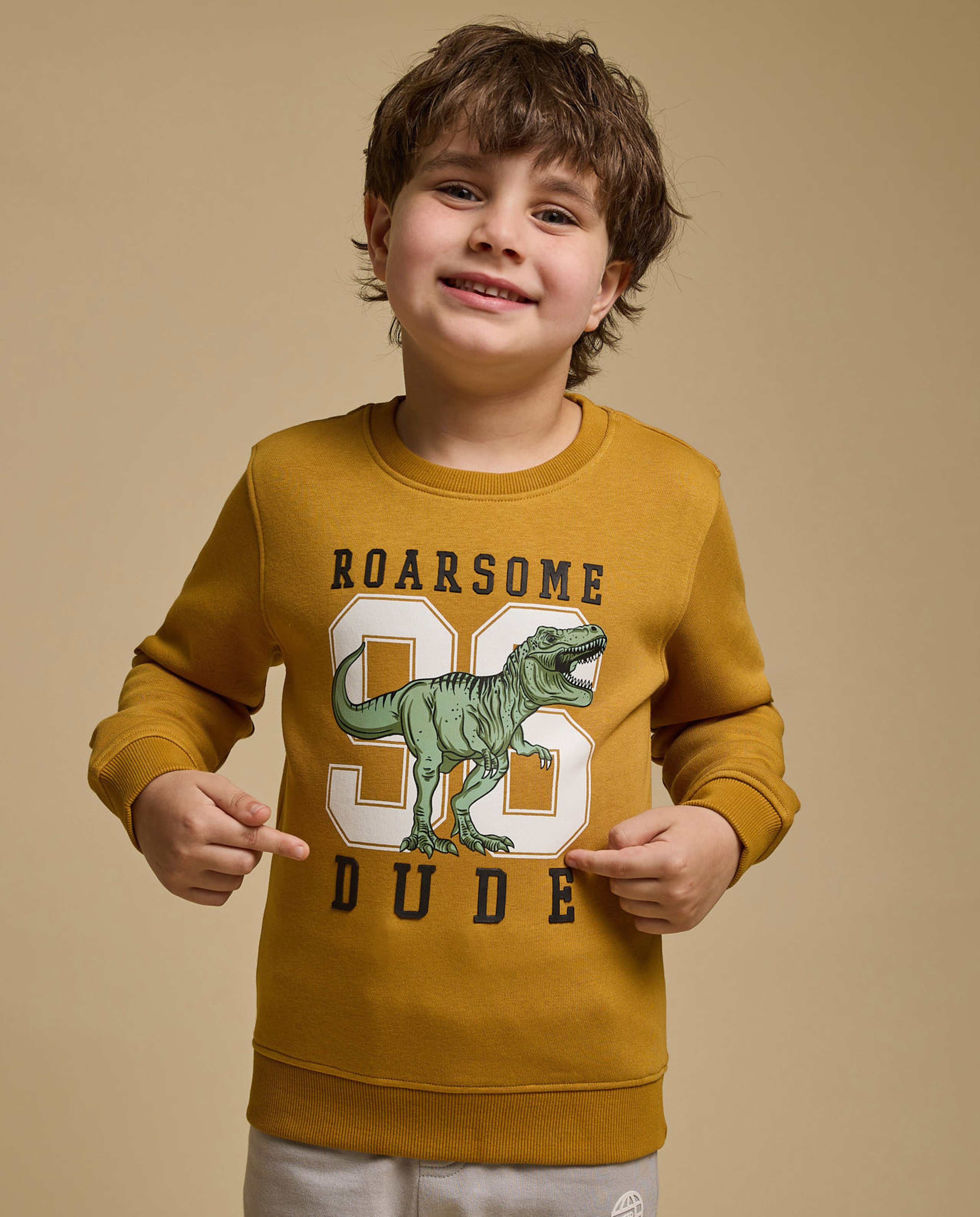 Printed Sweatshirt with Crew Neck and Long Sleeves