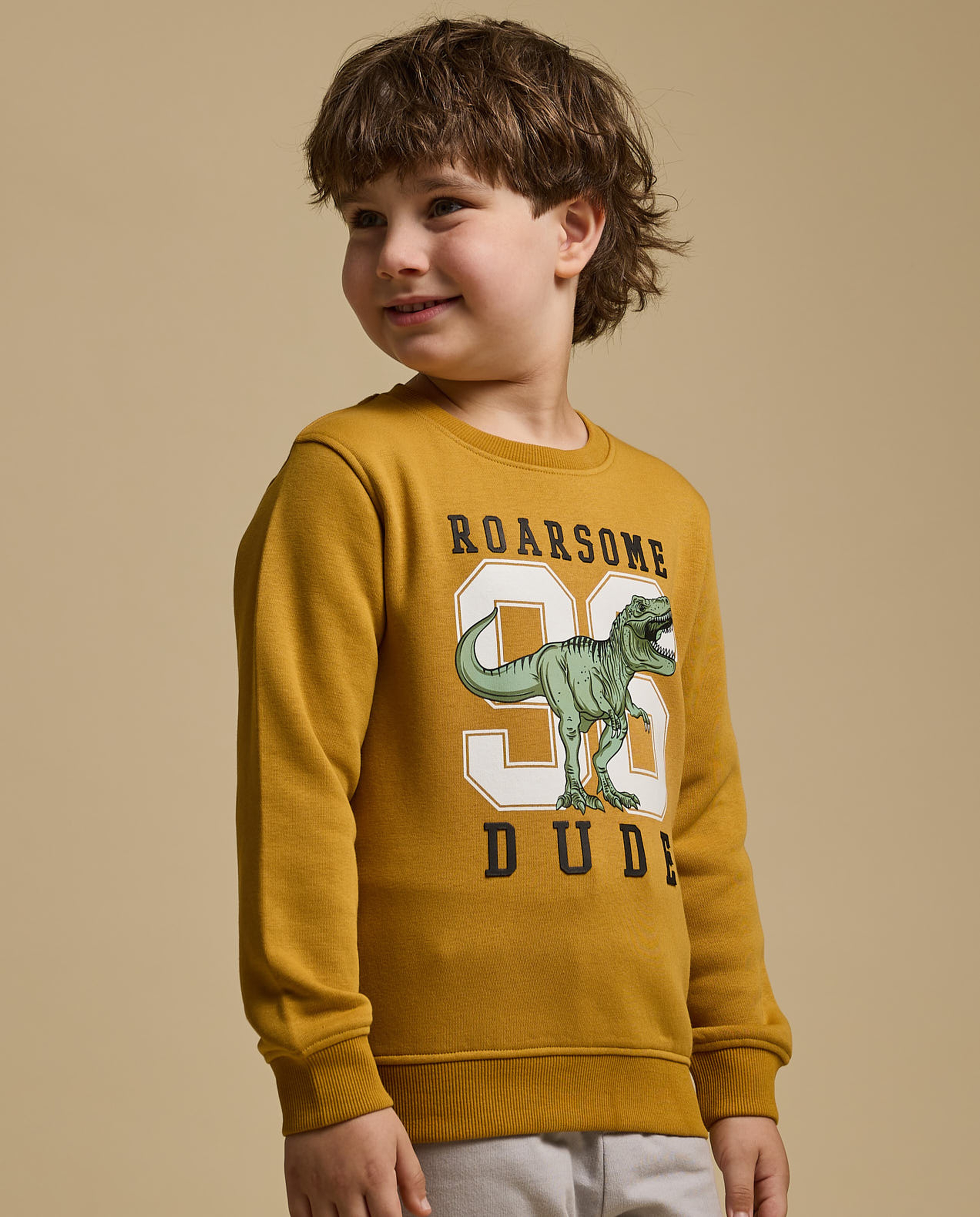 Printed Sweatshirt with Crew Neck and Long Sleeves