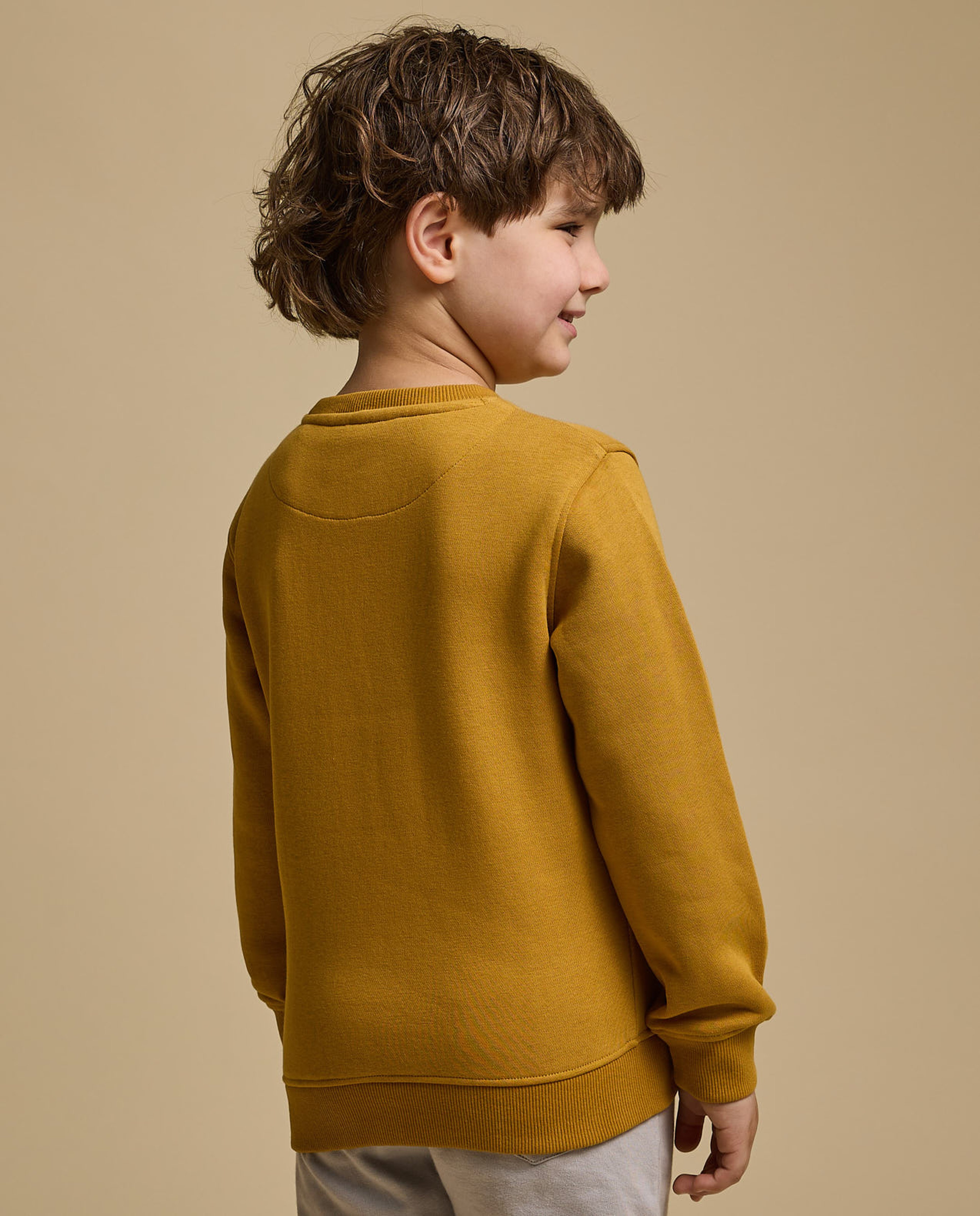 Printed Sweatshirt with Crew Neck and Long Sleeves