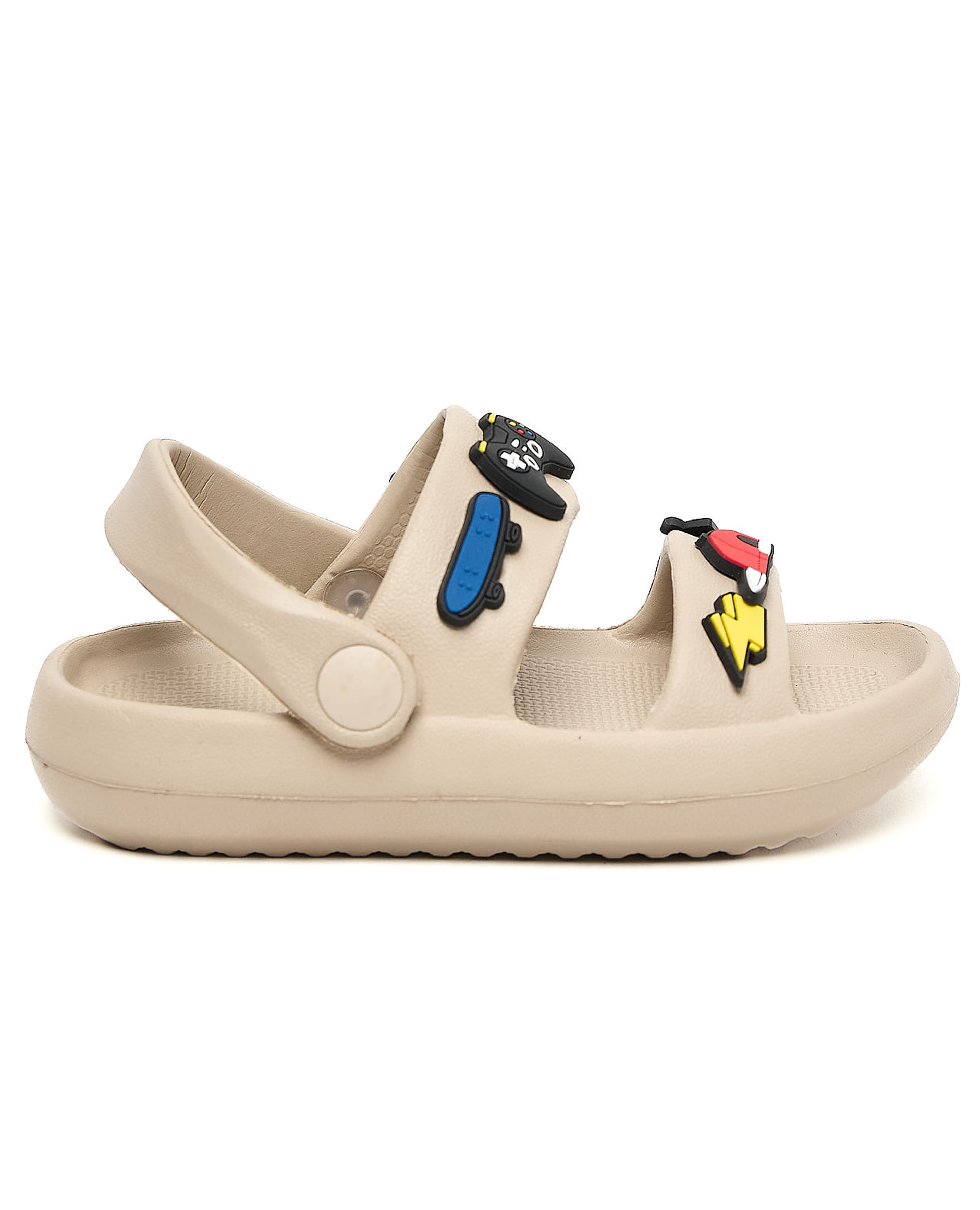 صندل بحزام خلفي مزين بجيببتز