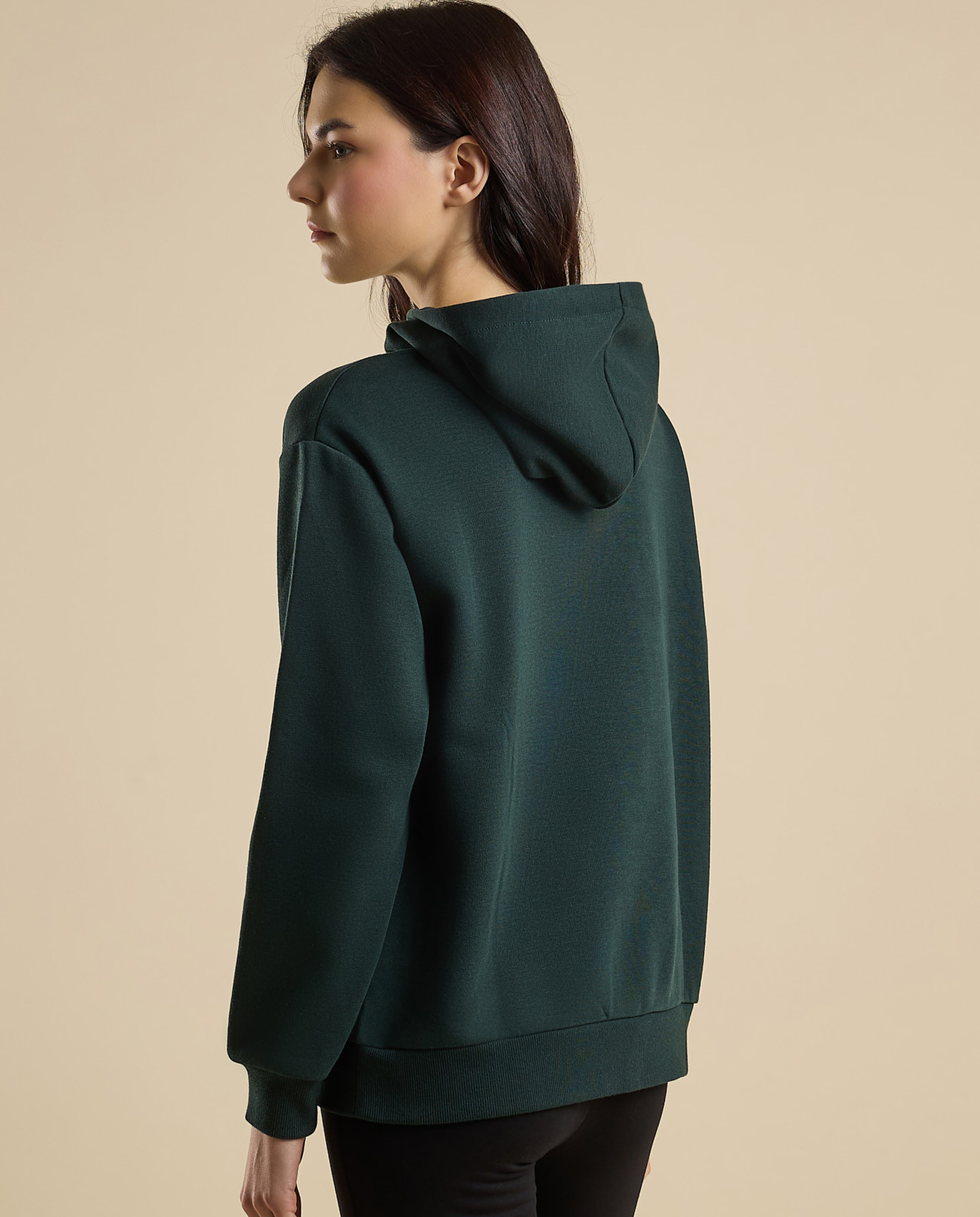 Printed Hoodie with Long Sleeves