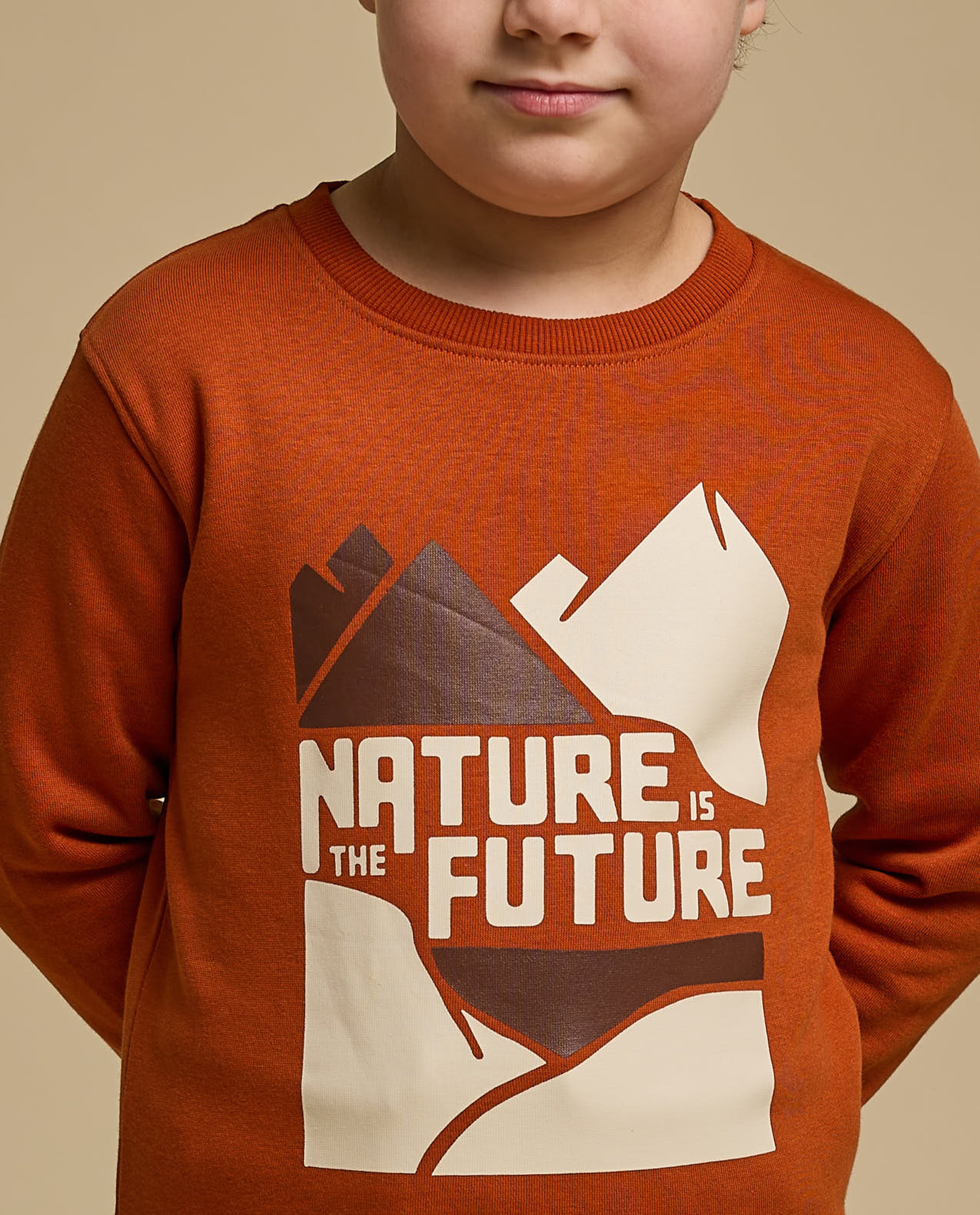 Printed Sweatshirt with Crew Neck and Long Sleeves