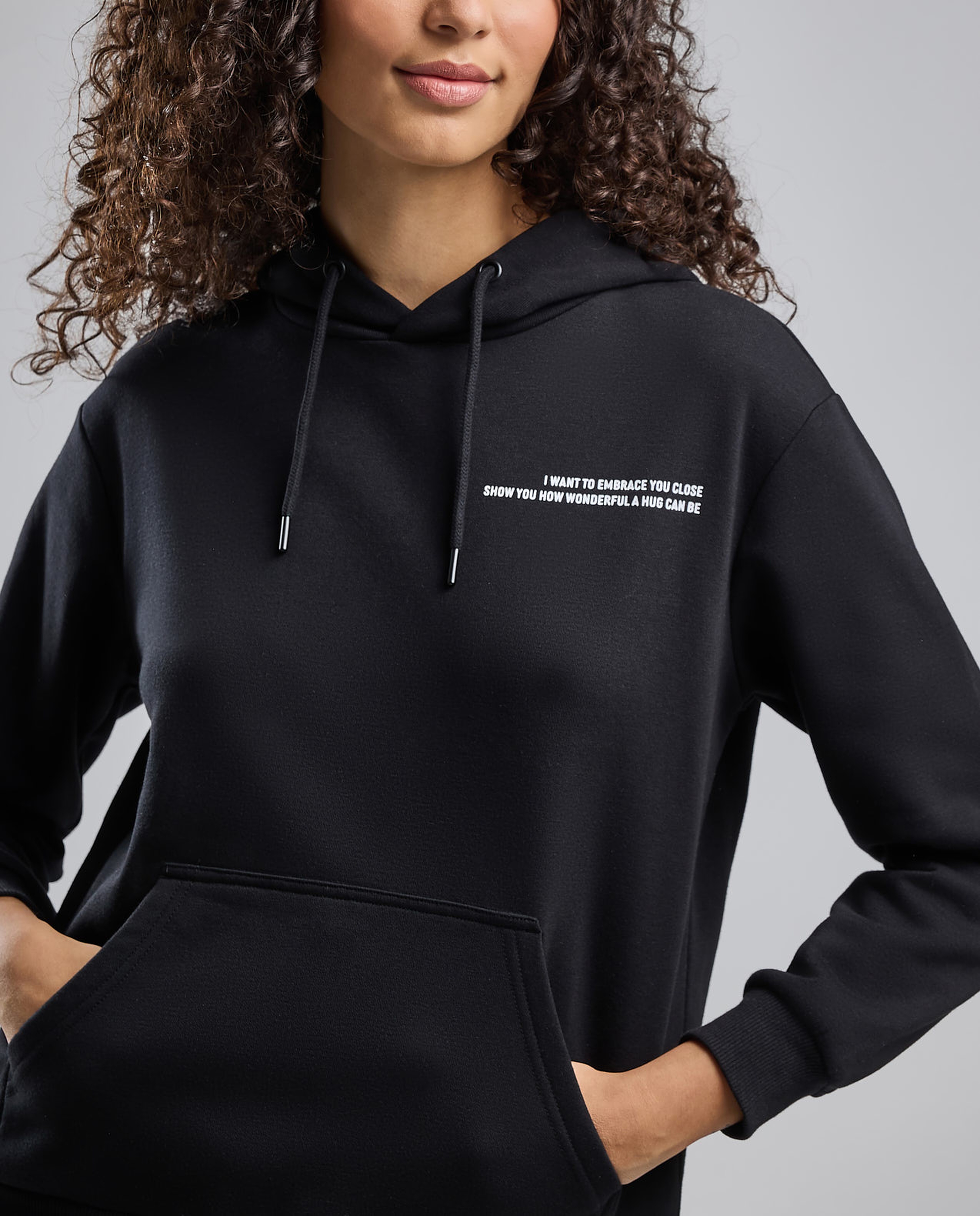 Printed Hoodie with Long Sleeves