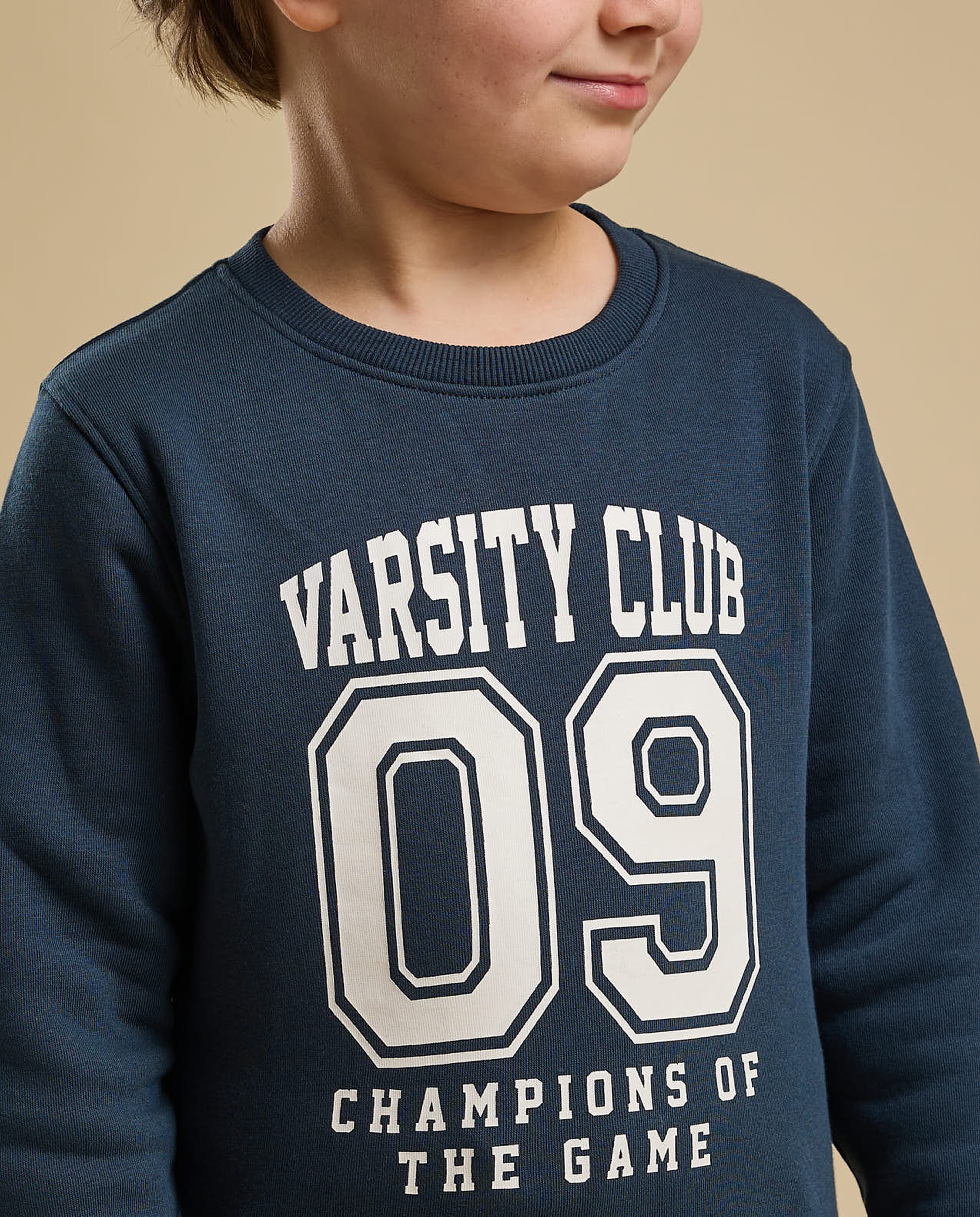 Printed Sweatshirt with Crew Neck and Long Sleeves