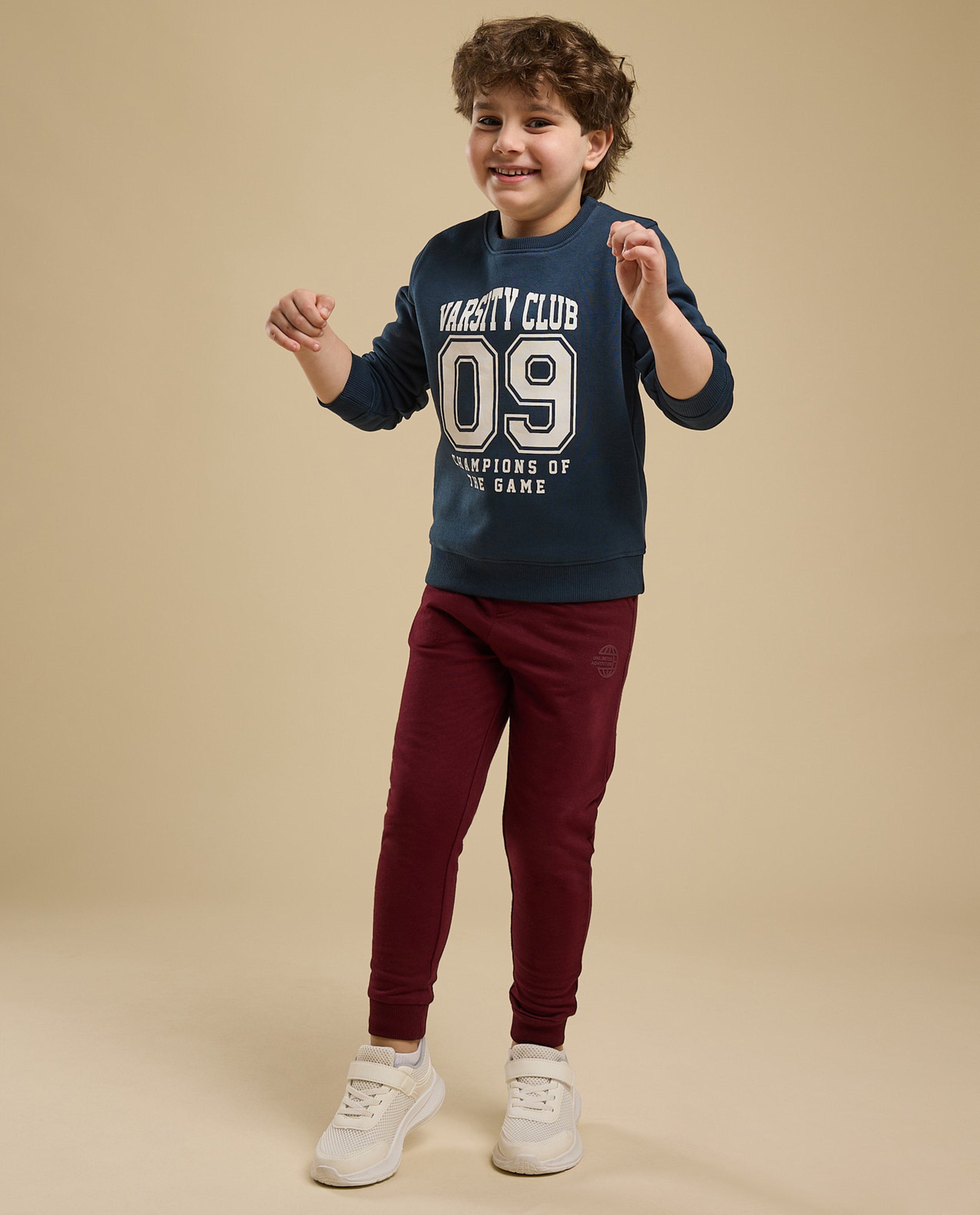 Printed Sweatshirt with Crew Neck and Long Sleeves