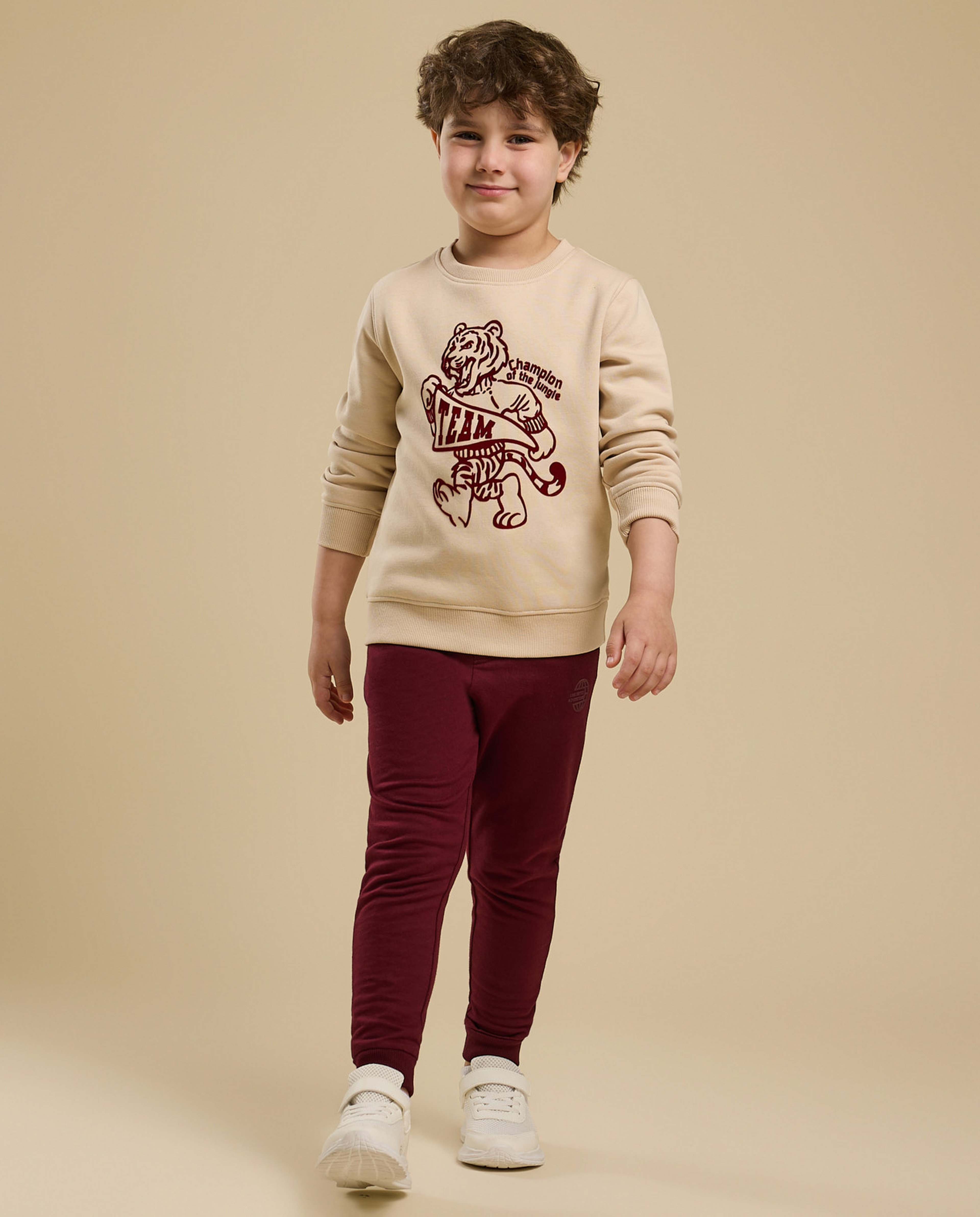 Printed Sweatshirt with Crew Neck and Long Sleeves