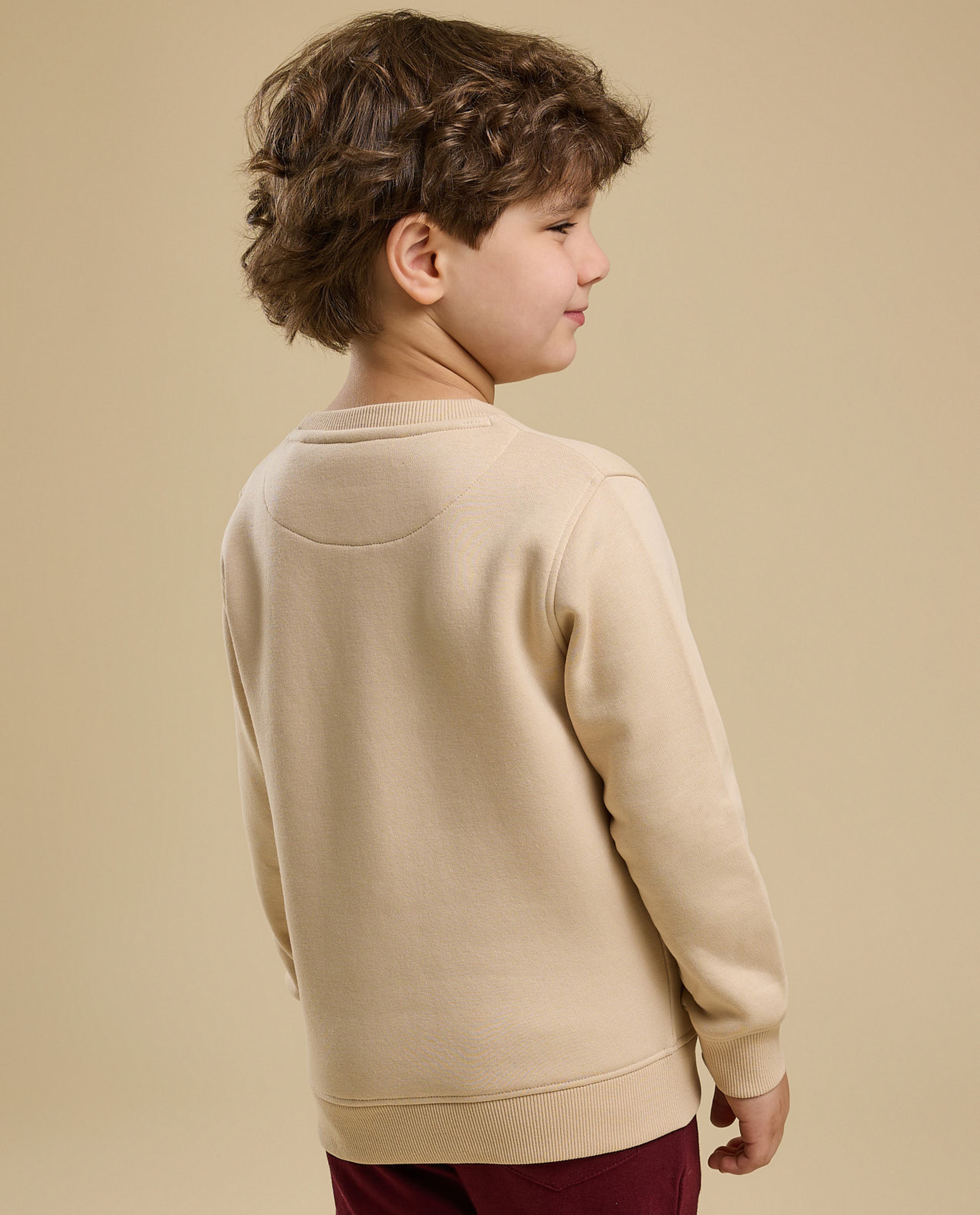 Printed Sweatshirt with Crew Neck and Long Sleeves