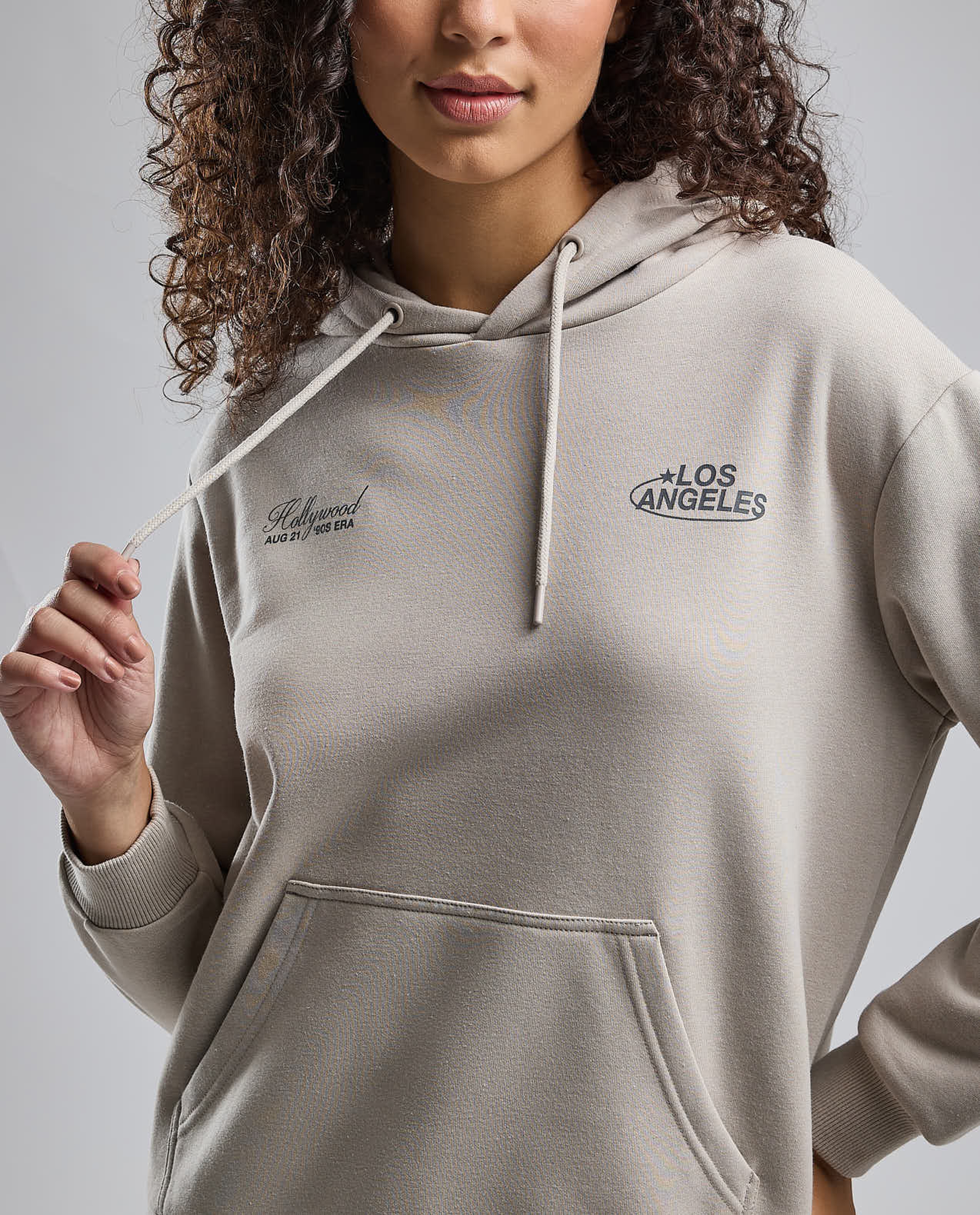 Printed Hoodie with Long Sleeves