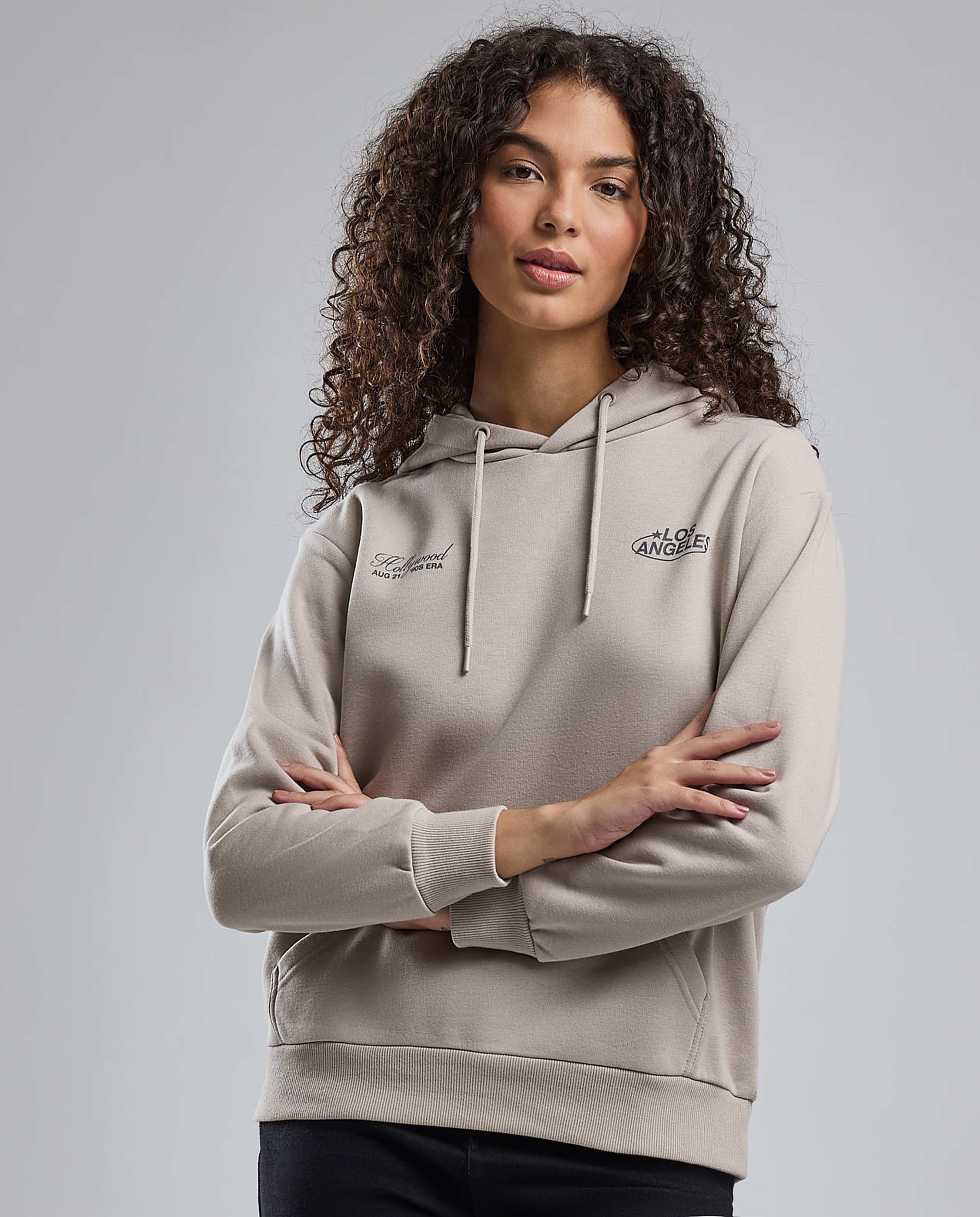 Printed Hoodie with Long Sleeves