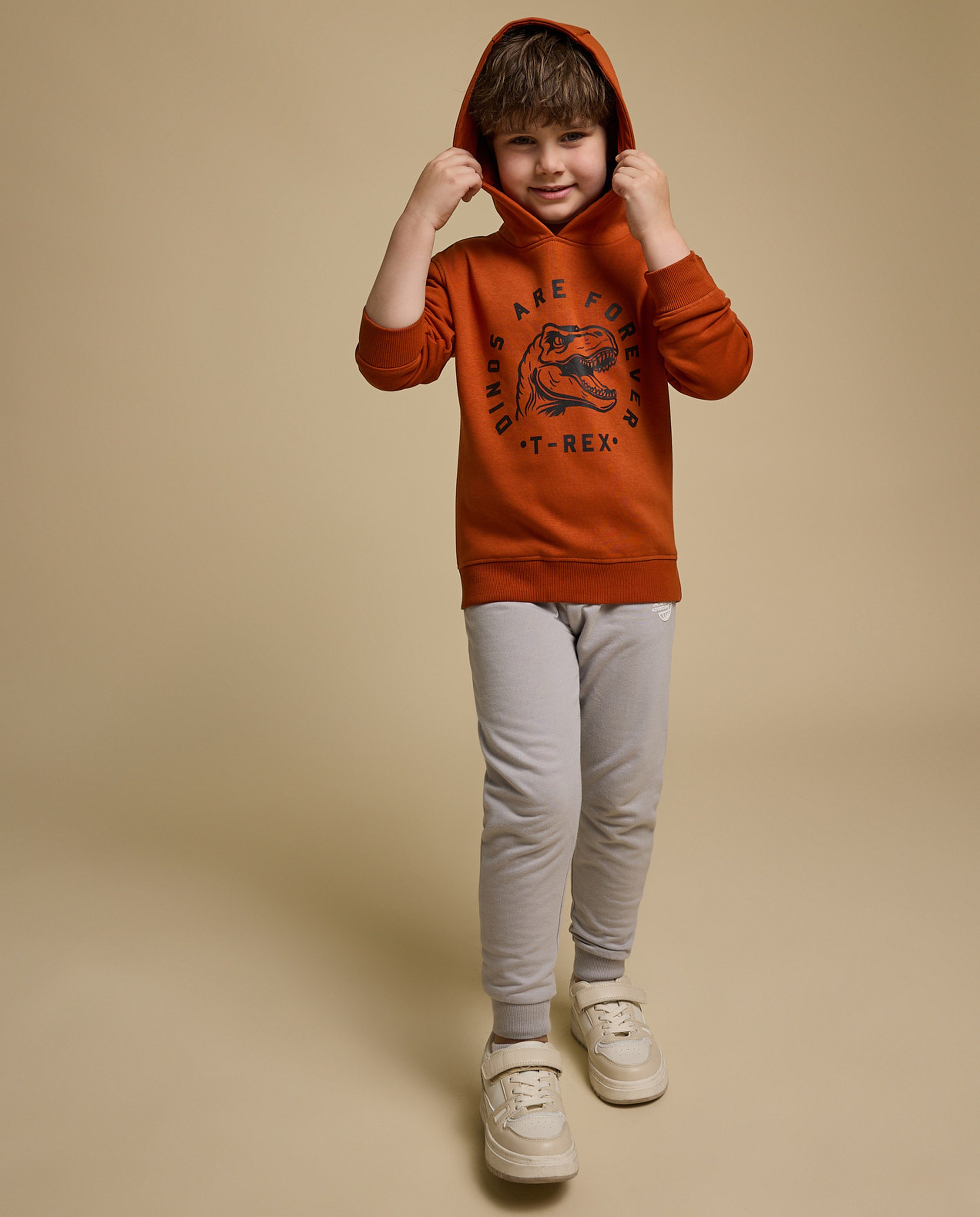 Printed Hoodie with Long Sleeves