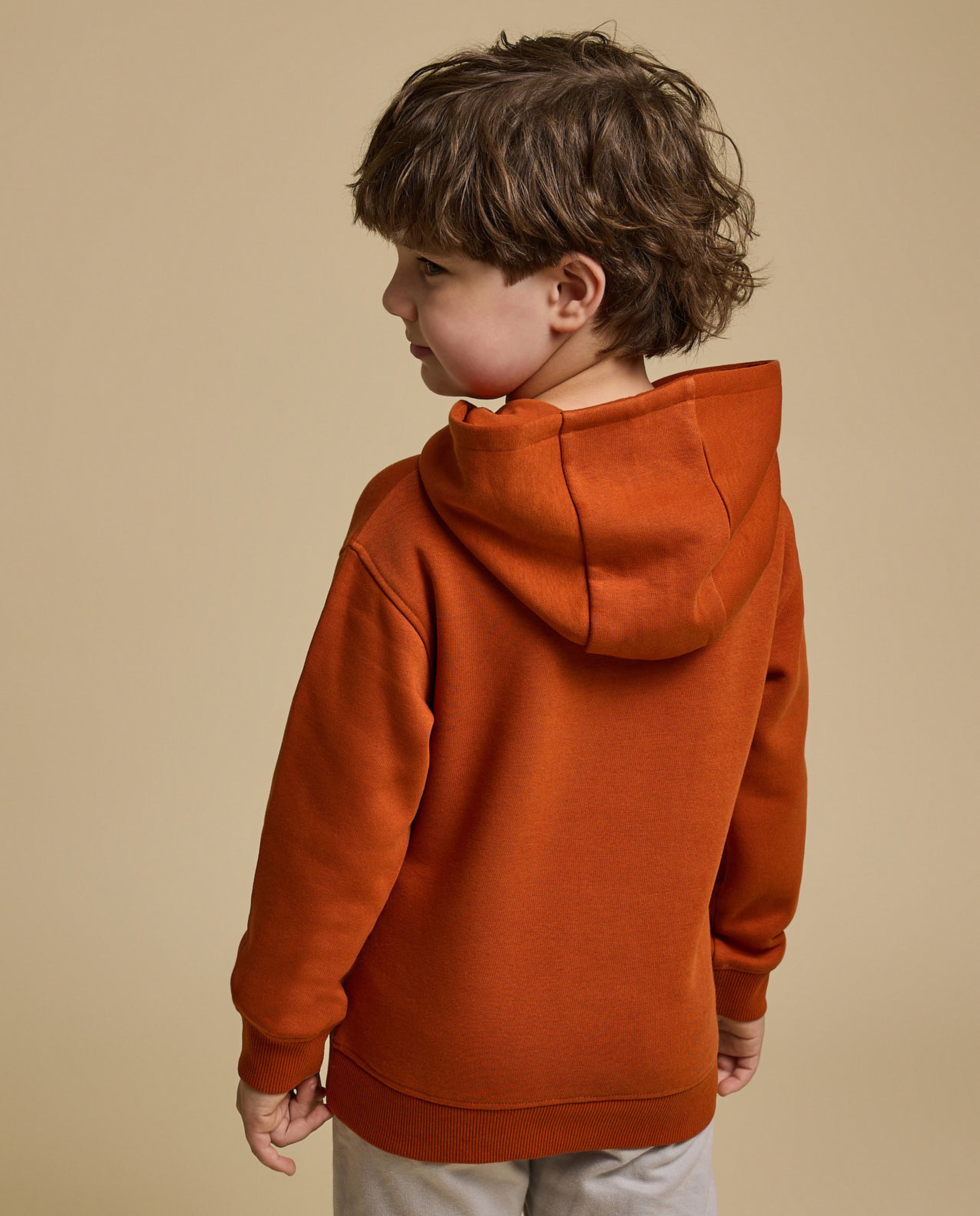 Printed Hoodie with Long Sleeves