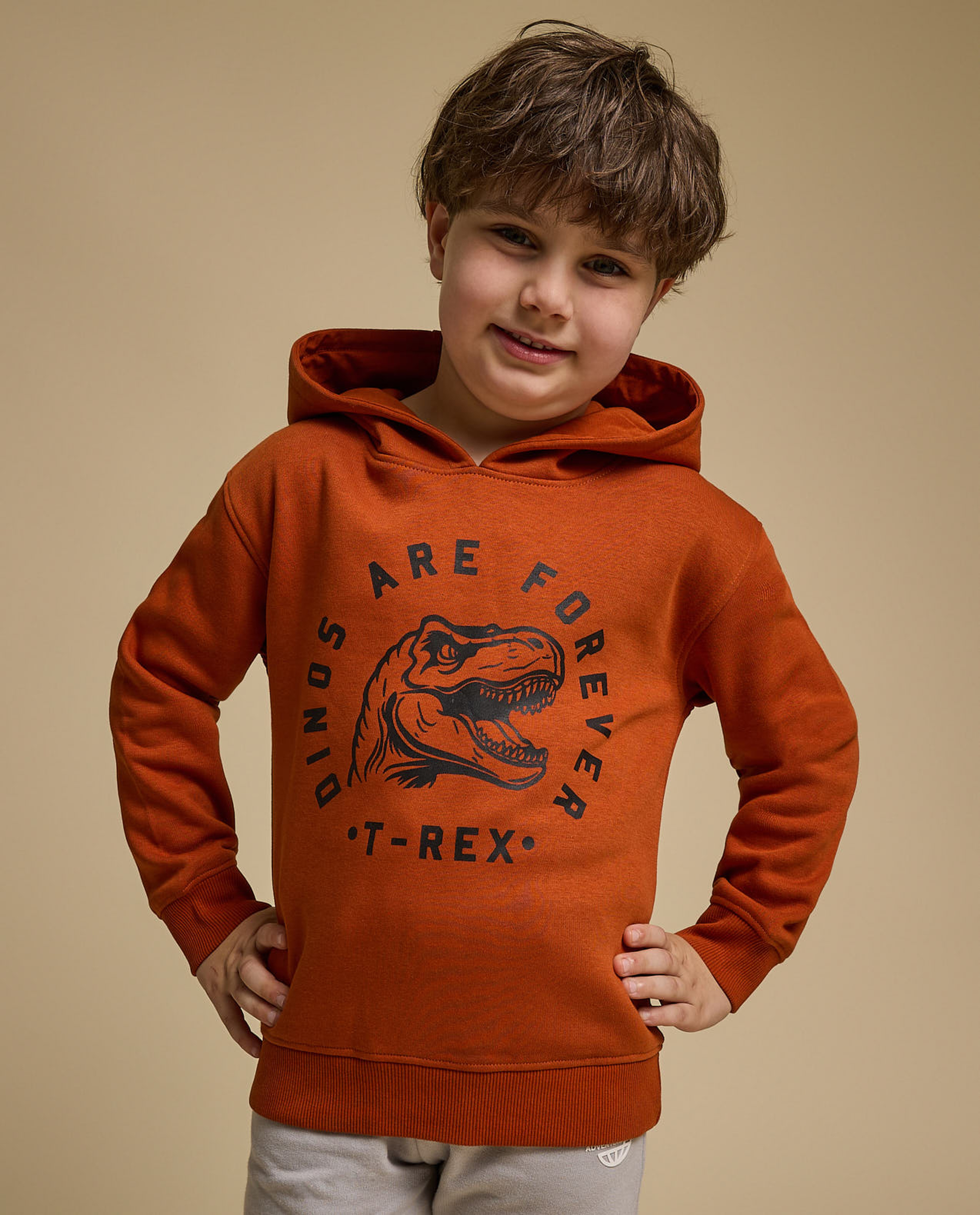 Printed Hoodie with Long Sleeves