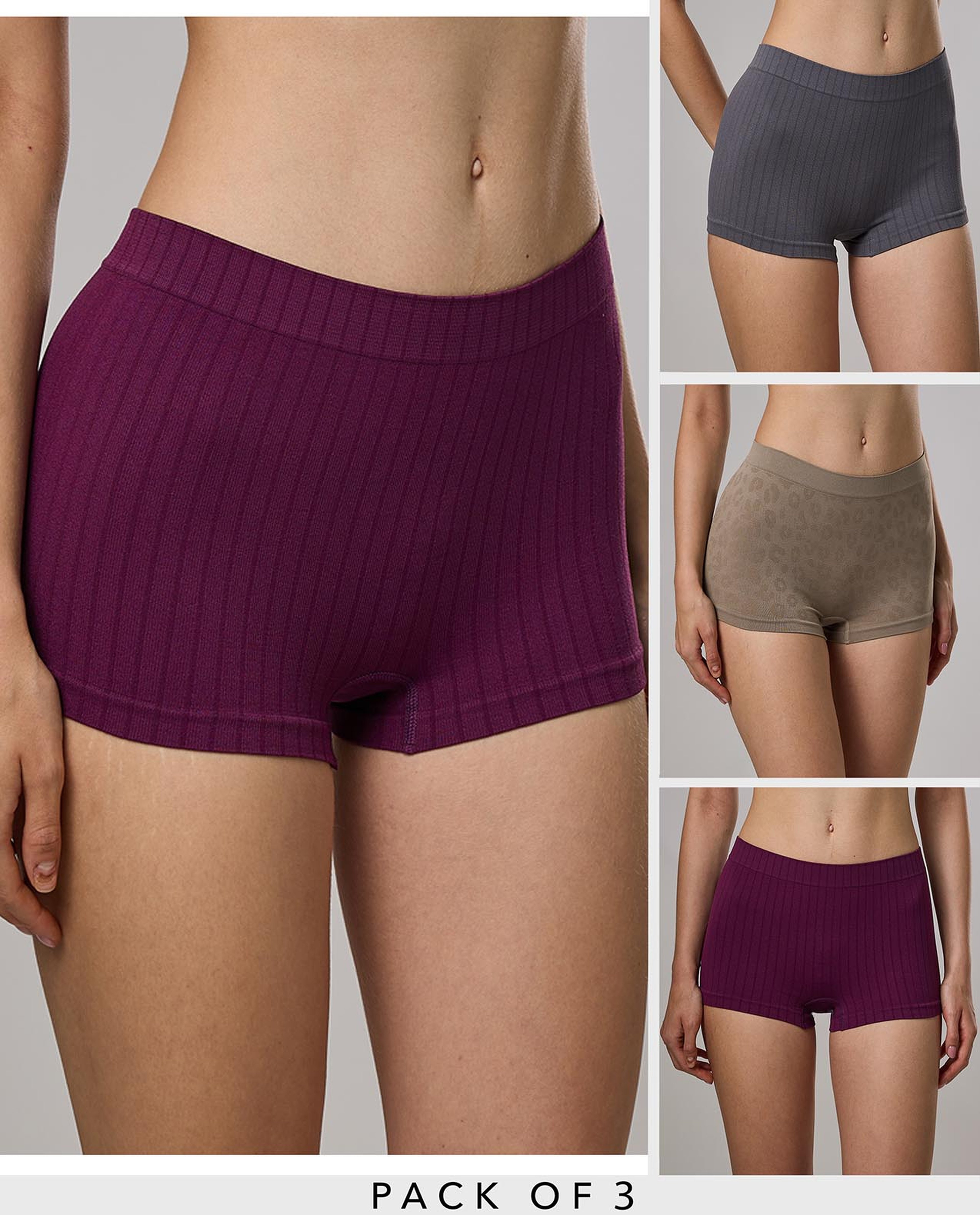 3 Pack Seamless Boyshorts