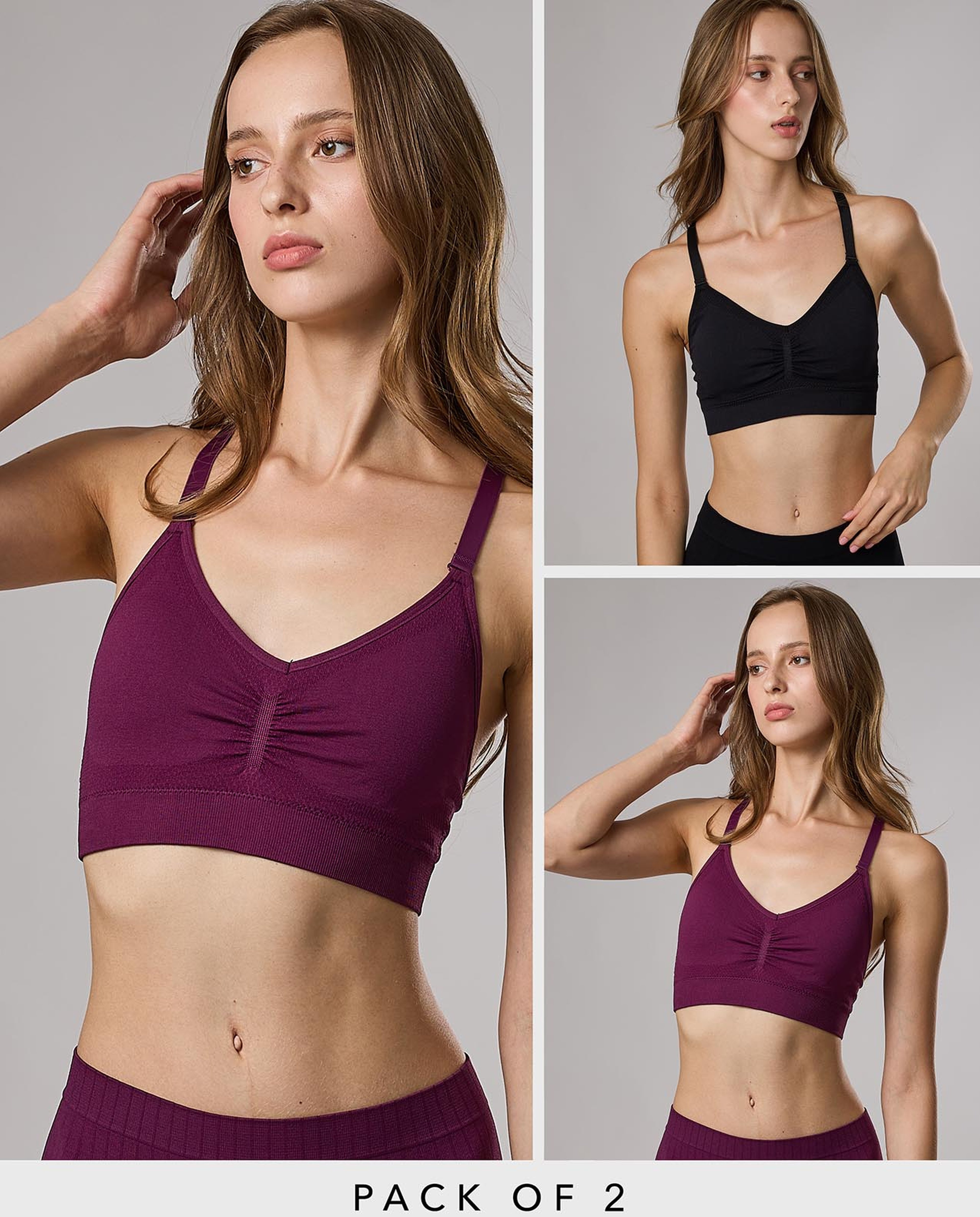 2 Pack Racer Back Sports Bras