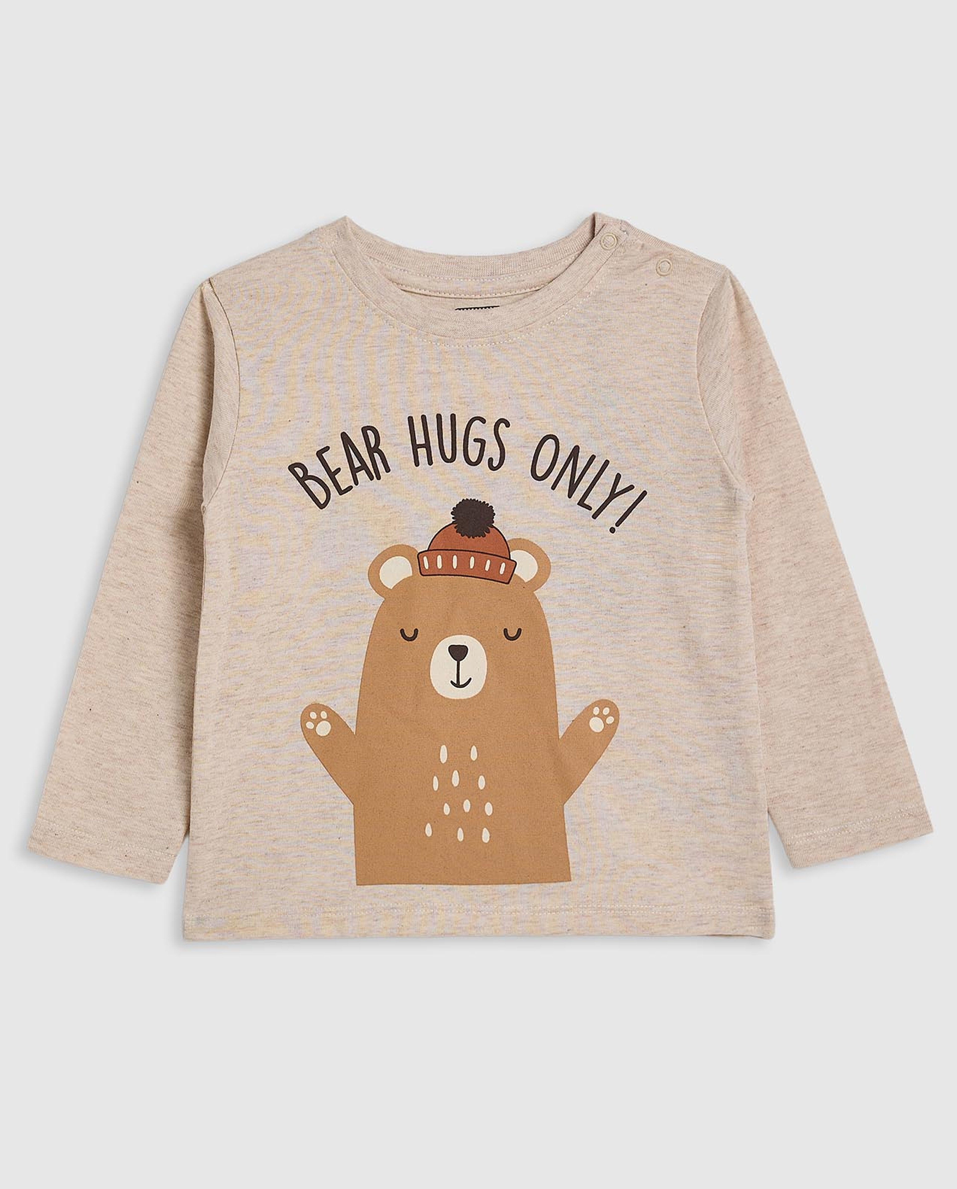 Graphic Print T-Shirt with Crew Neck and Long Sleeves