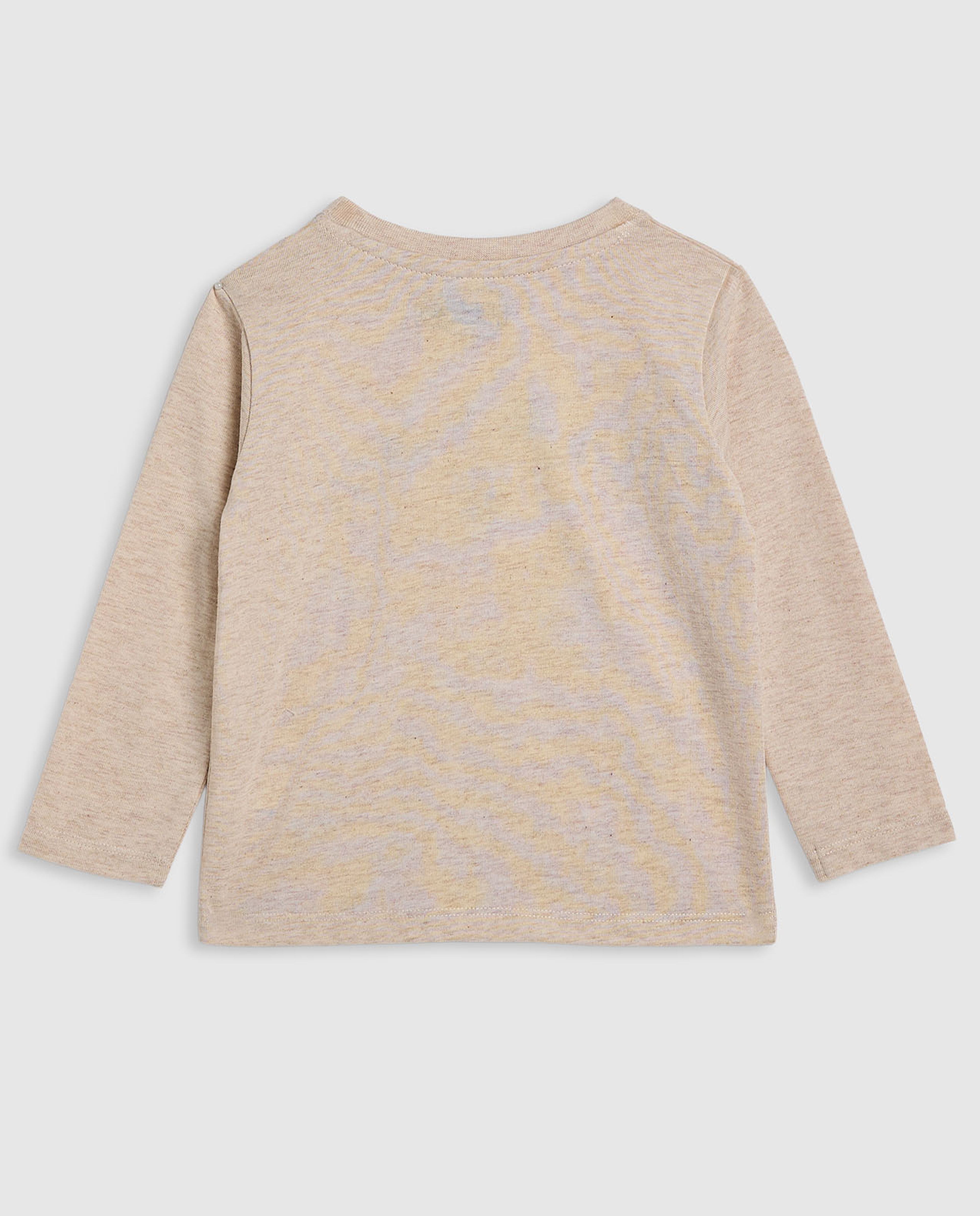 Graphic Print T-Shirt with Crew Neck and Long Sleeves