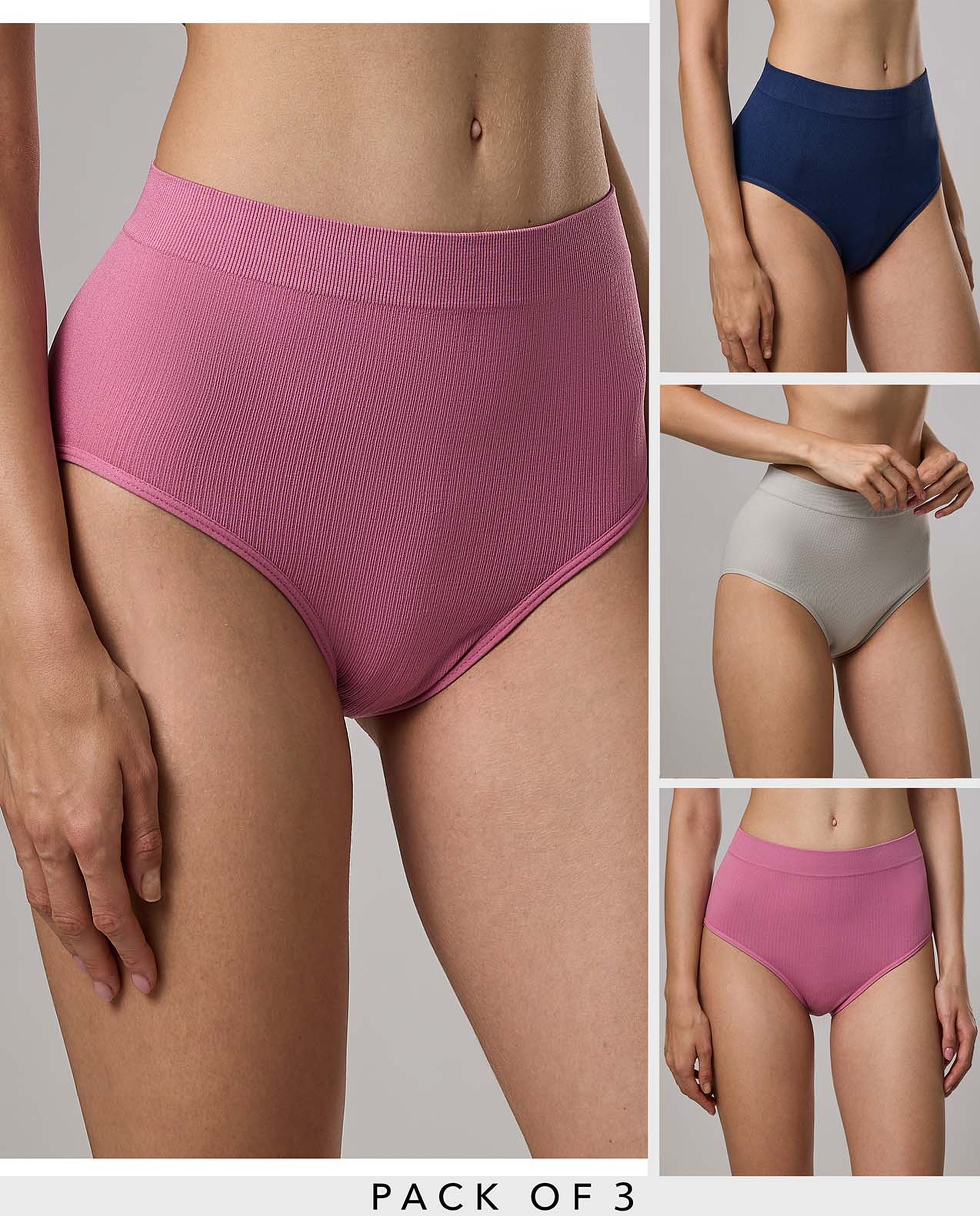 3 Solid Hipster Briefs