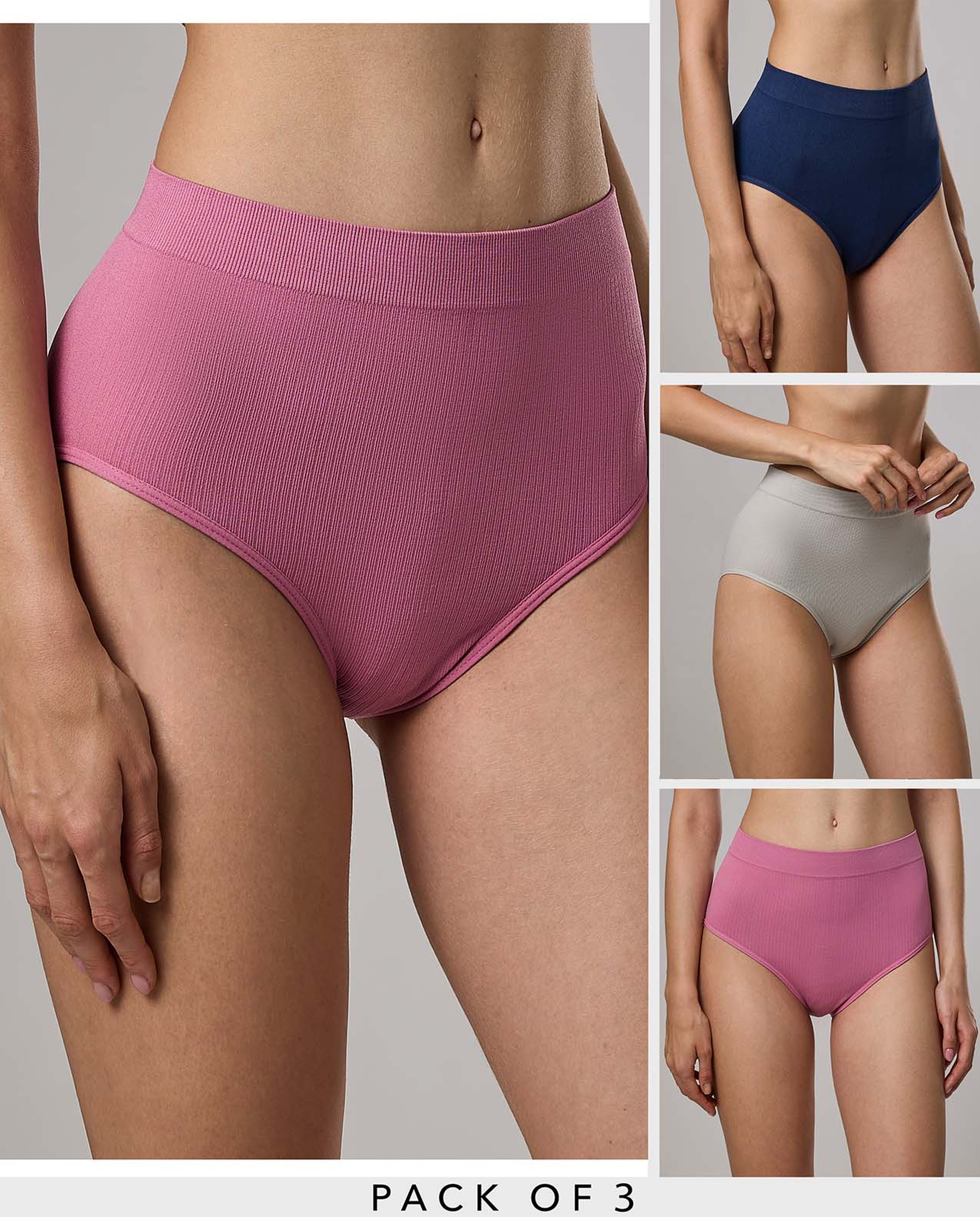 3 Solid Hipster Briefs