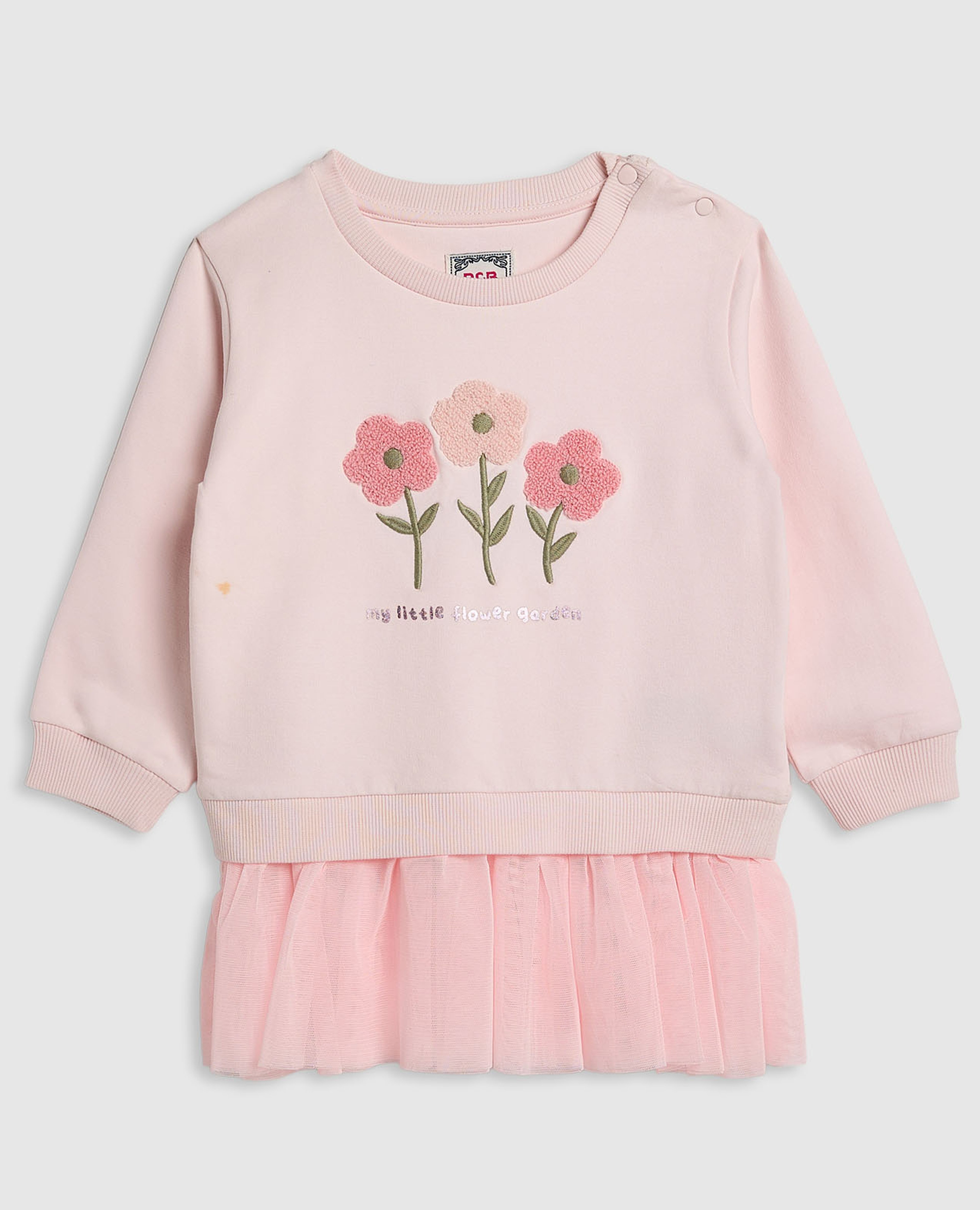 سويتشيرت مطرز برقبة دائرية وأكمام طويلة