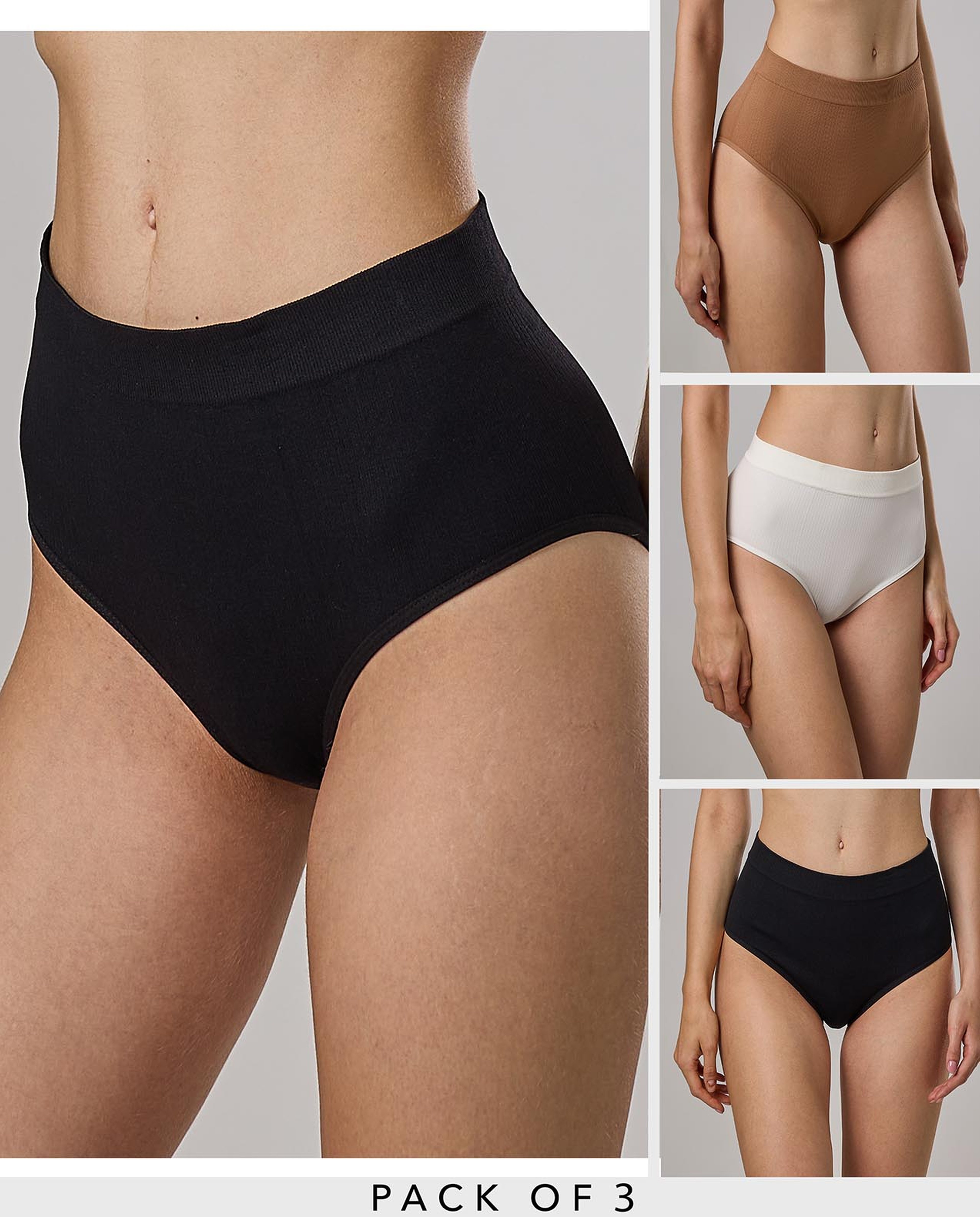 3 Solid Hipster Briefs