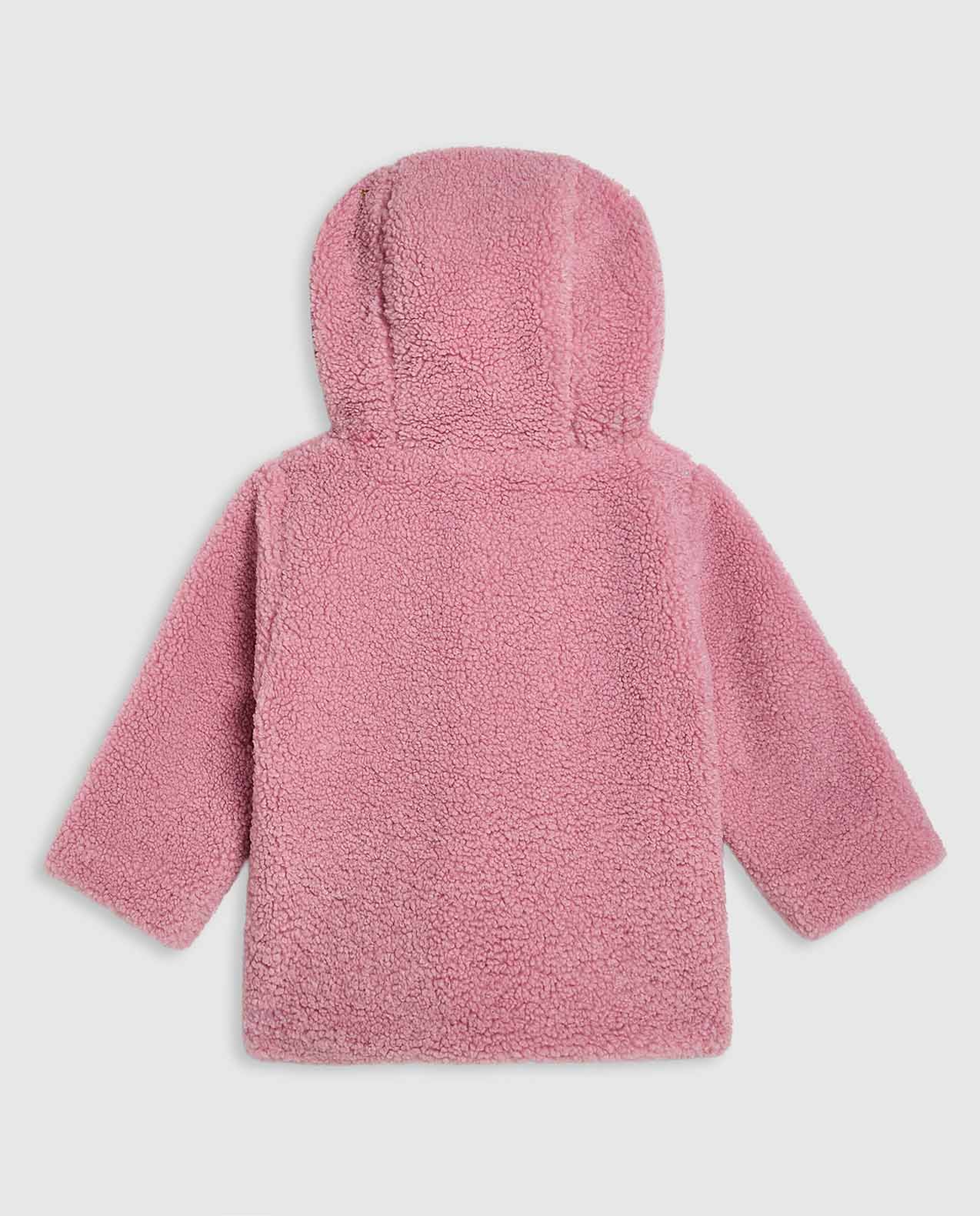 Sherpa Hooded Jacket with Zipper Closure