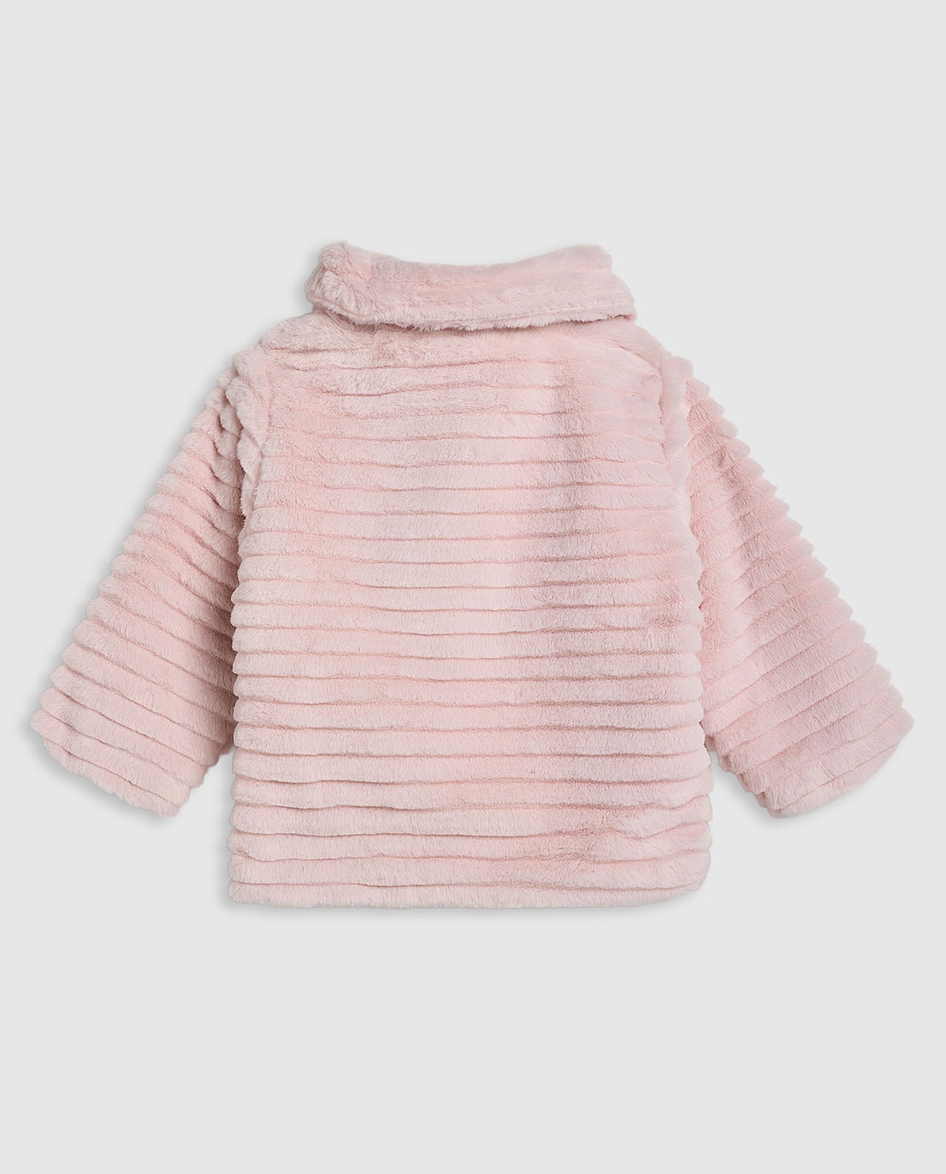 Plush Collared Jacket with Button Closure