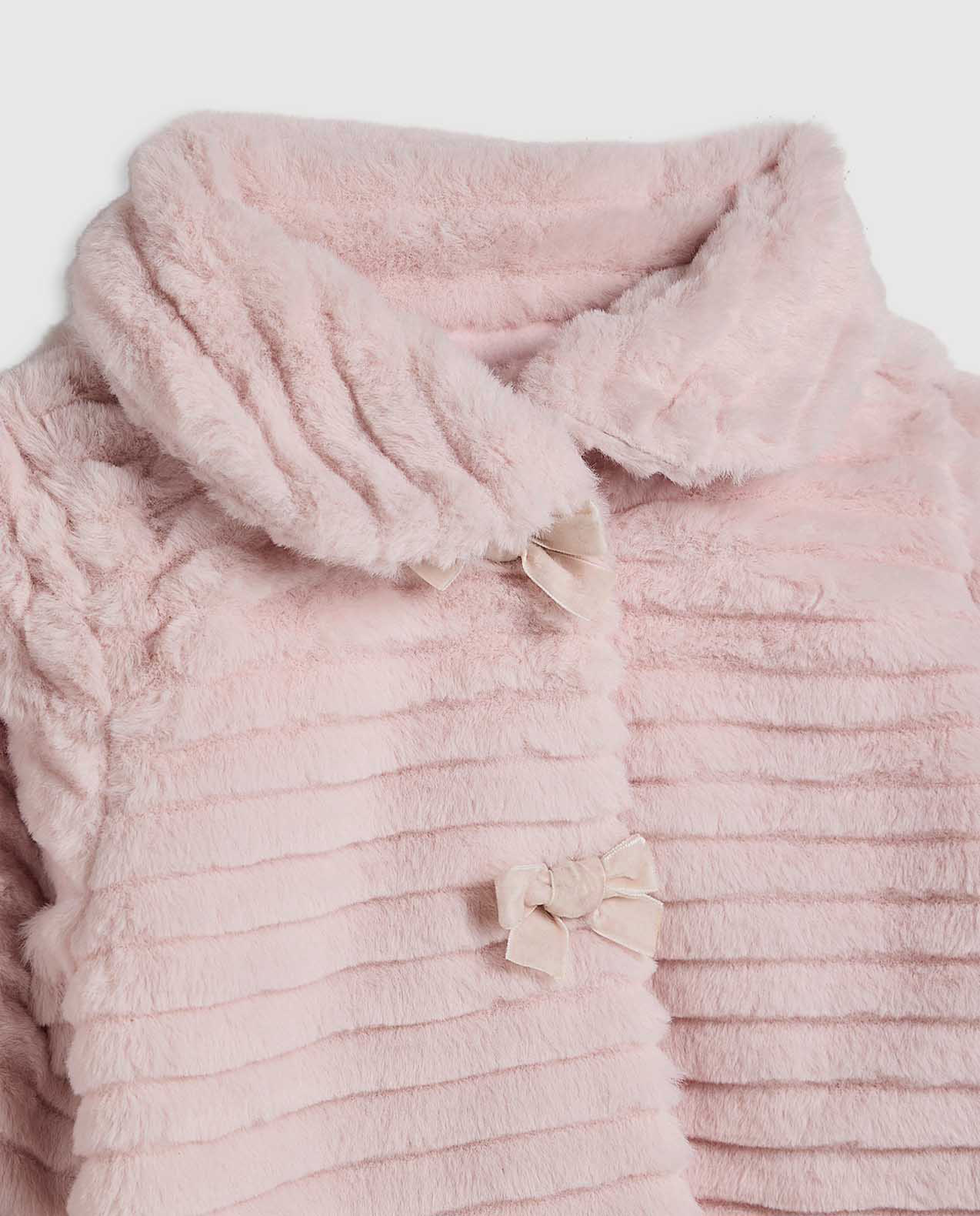 Plush Collared Jacket with Button Closure