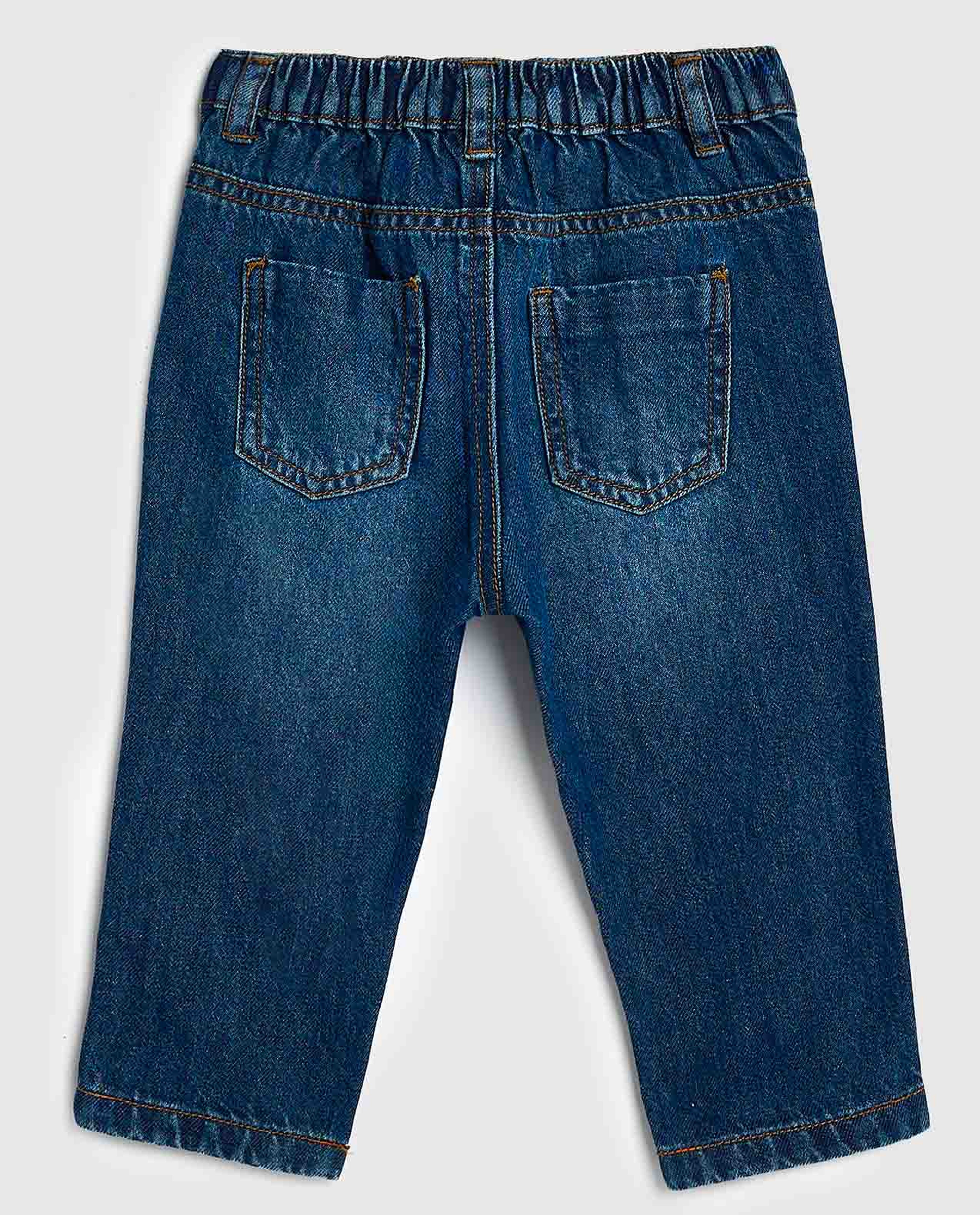 Embroidered Wide Leg Jeans with Button Closure