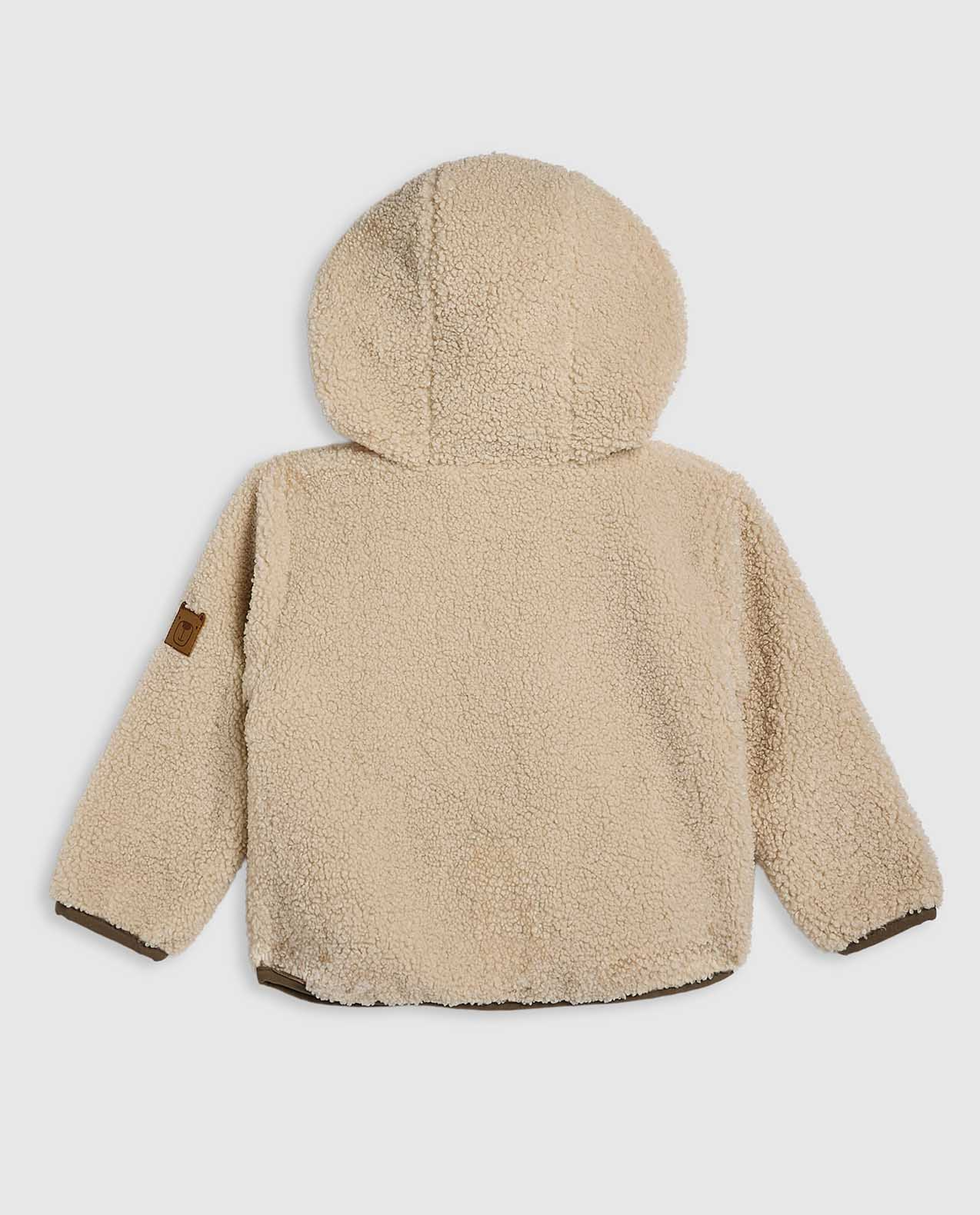 Sherpa Hooded Jacket with Zipper Closure