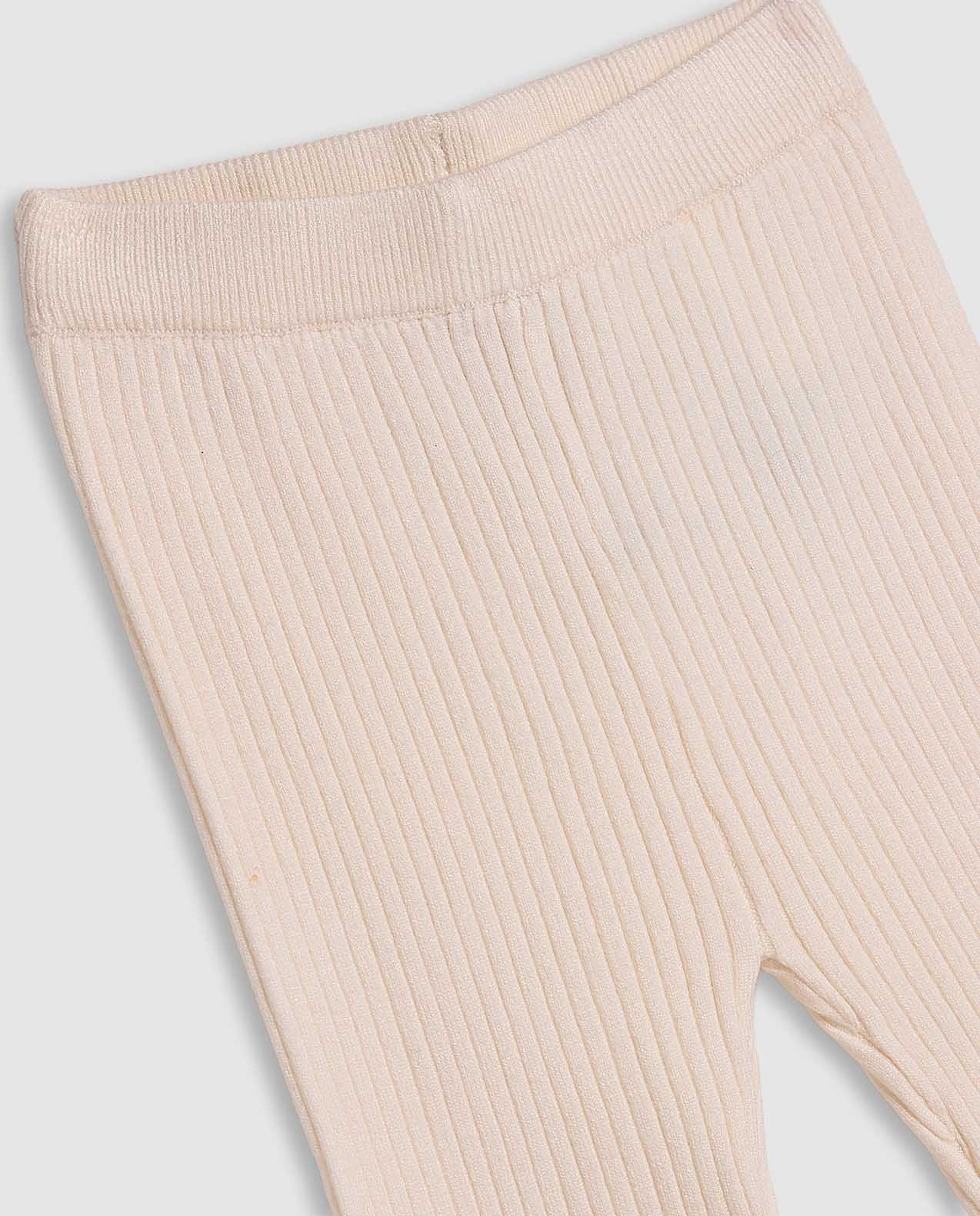 Ribbed Pants with Elastic Waist