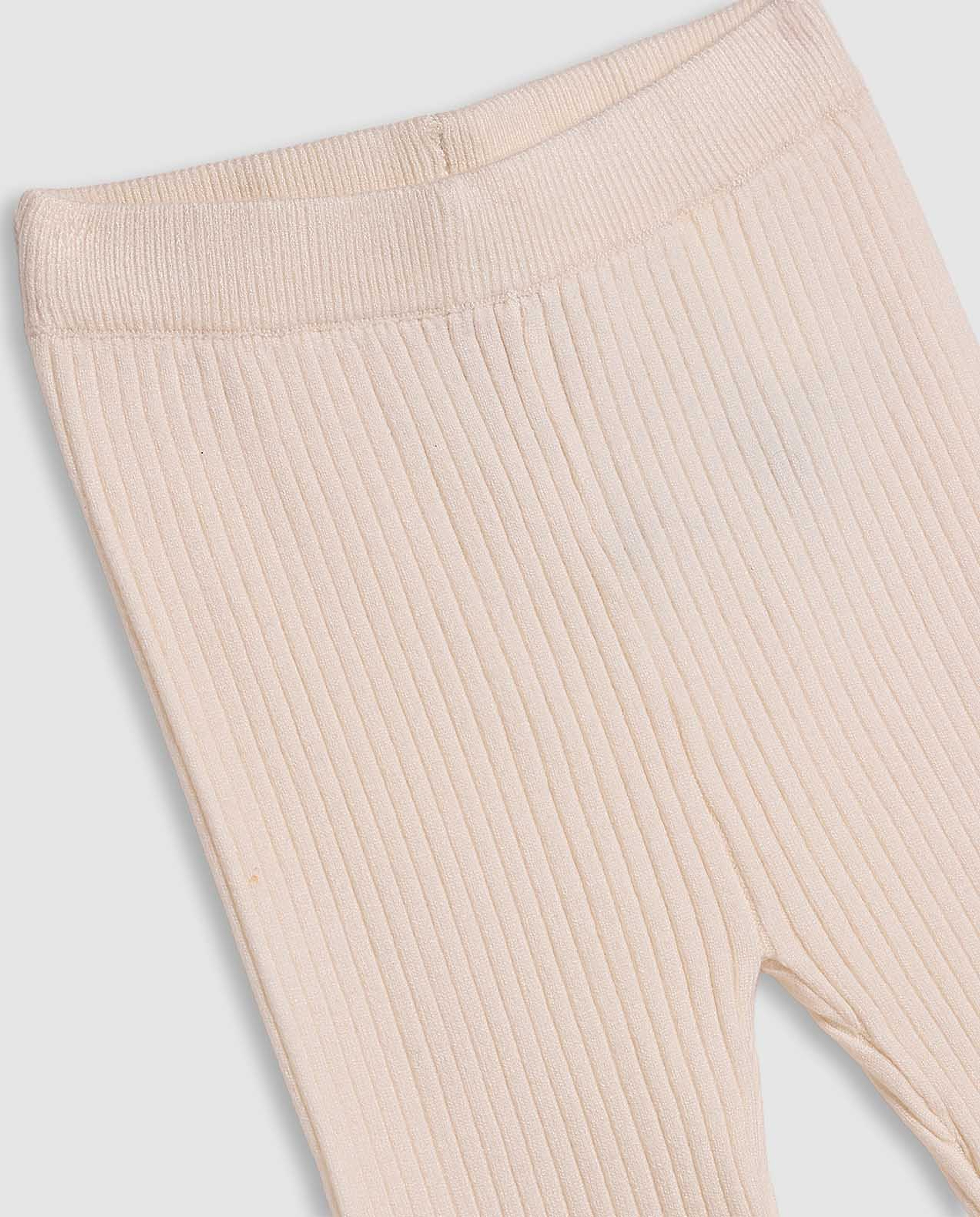 Ribbed Pants with Elastic Waist