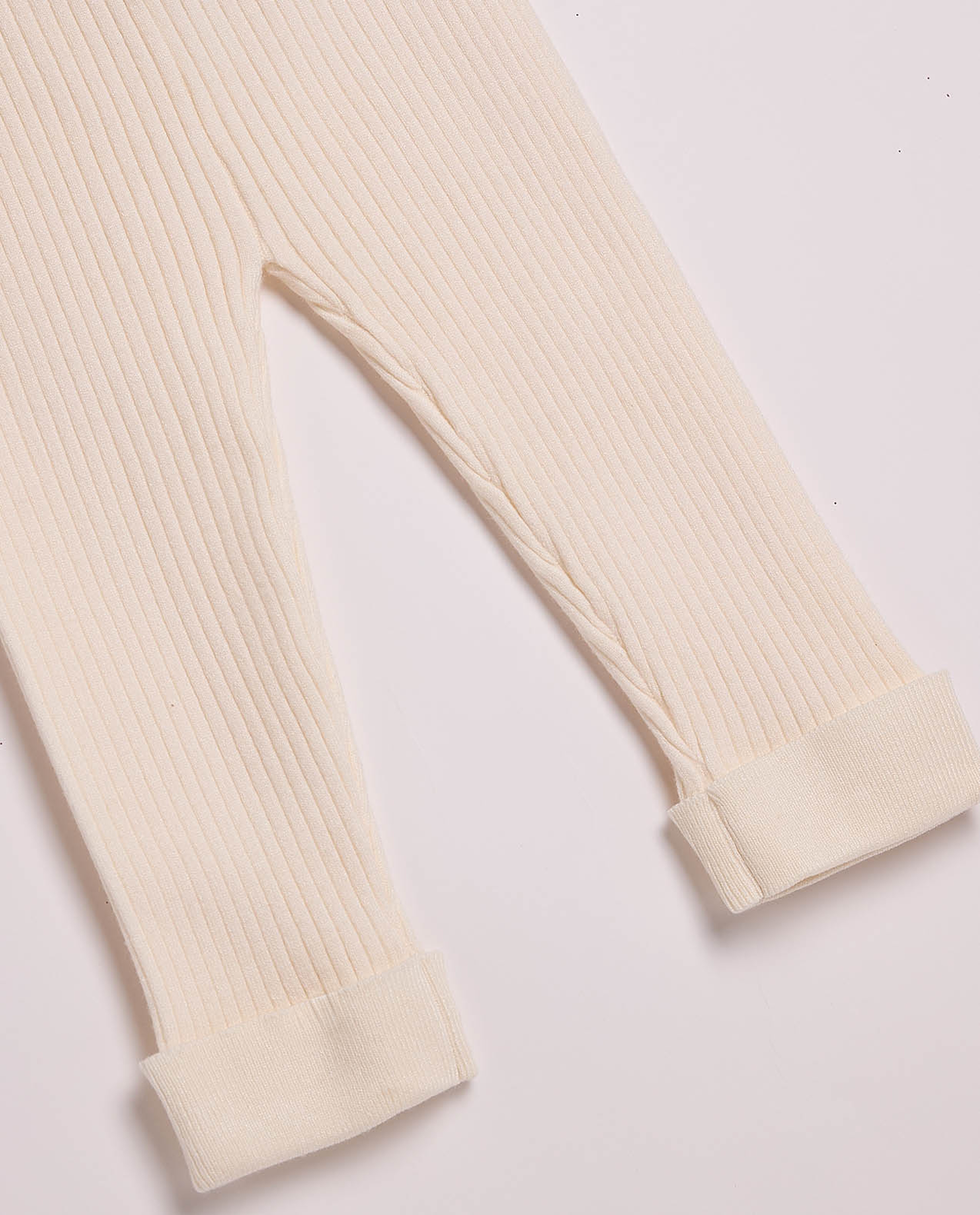 Ribbed Pants with Elastic Waist