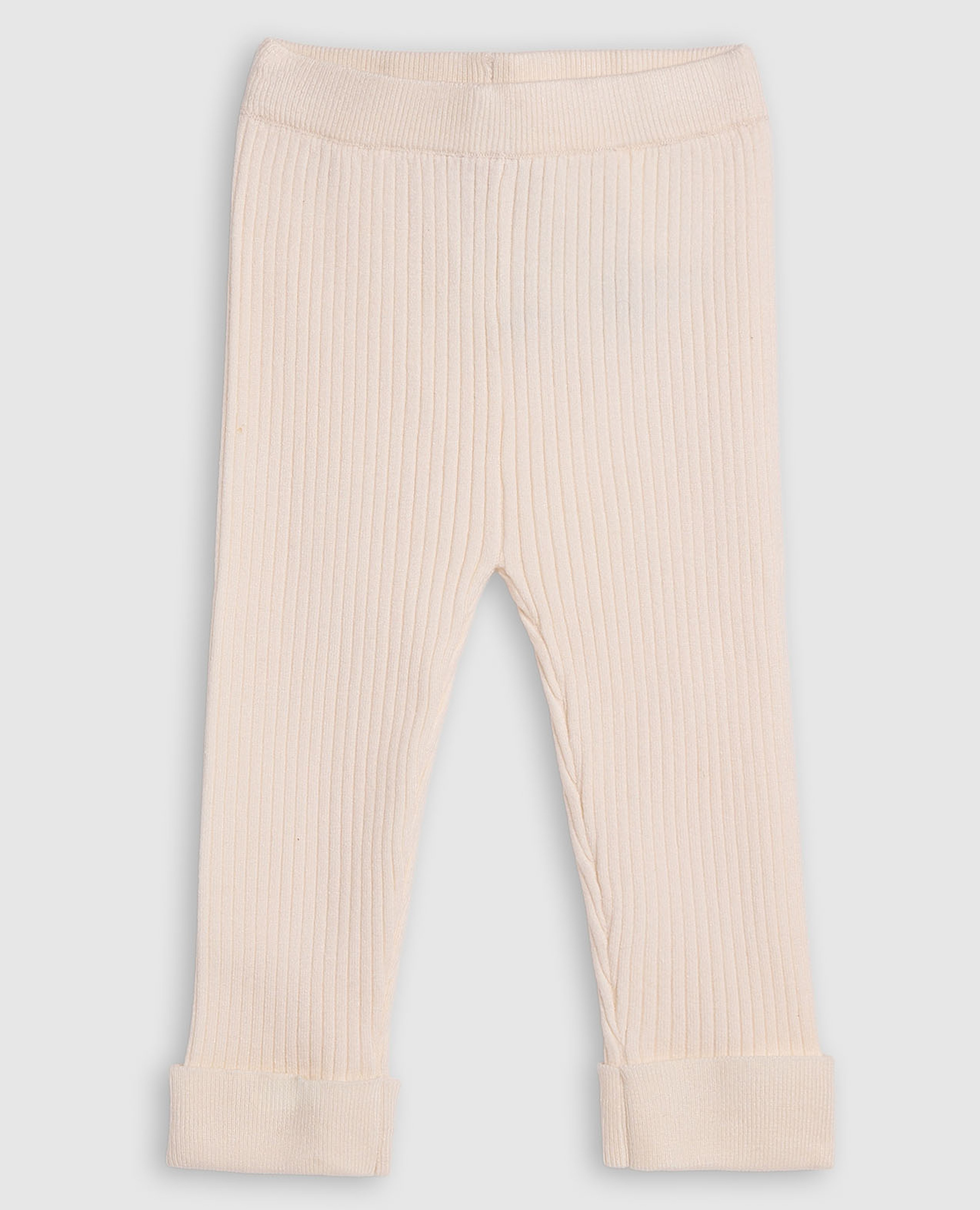 Ribbed Pants with Elastic Waist