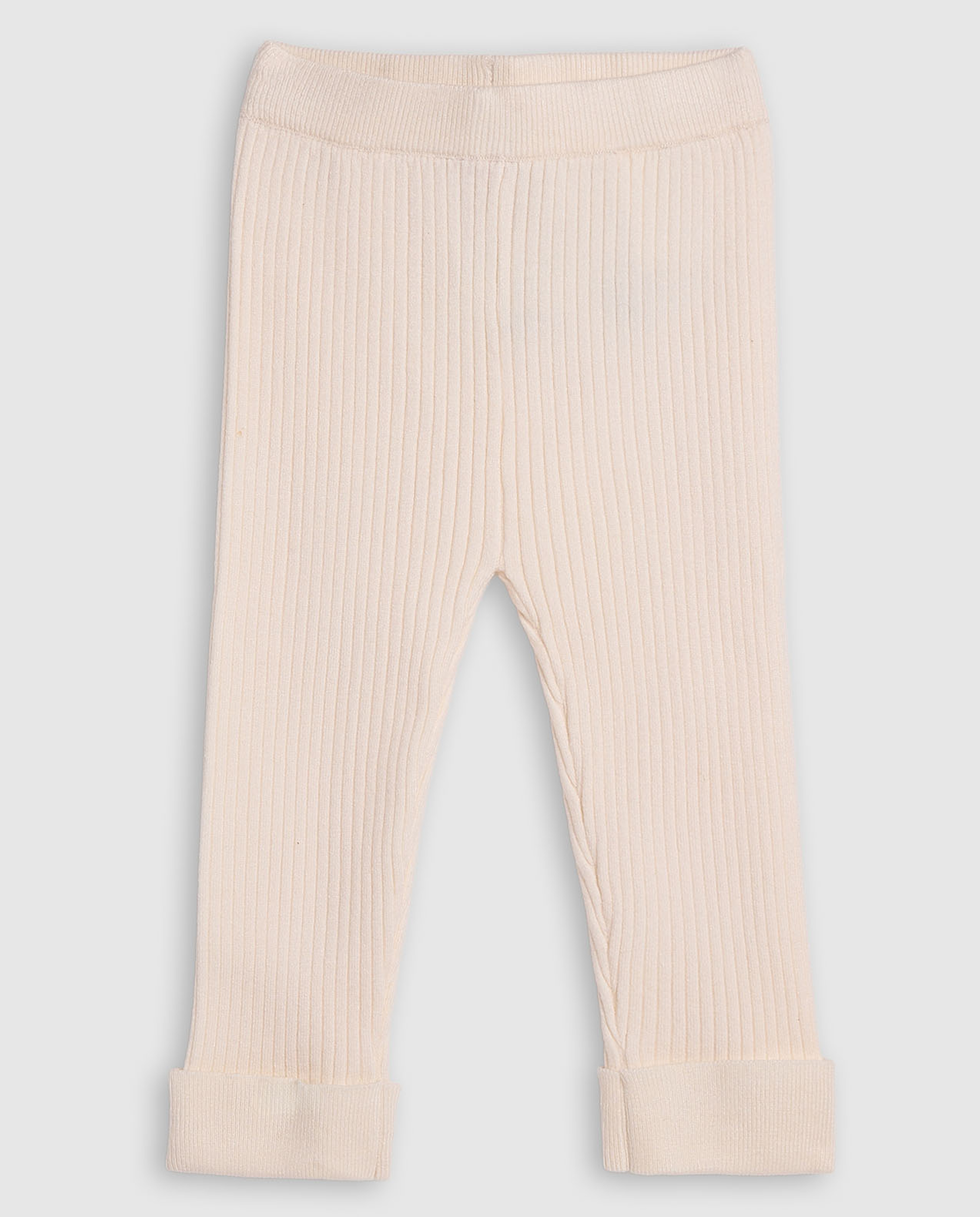 Ribbed Pants with Elastic Waist