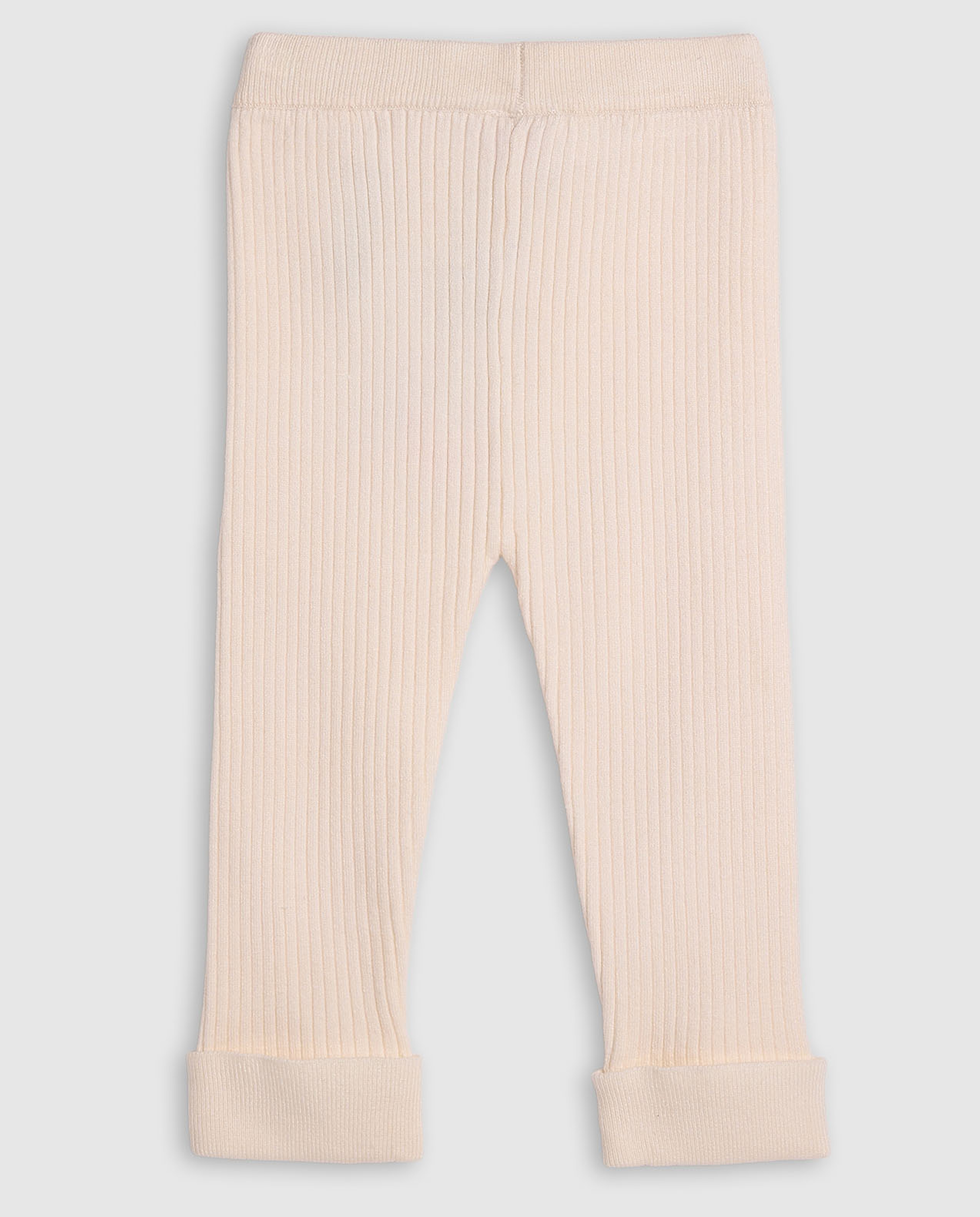 Ribbed Pants with Elastic Waist
