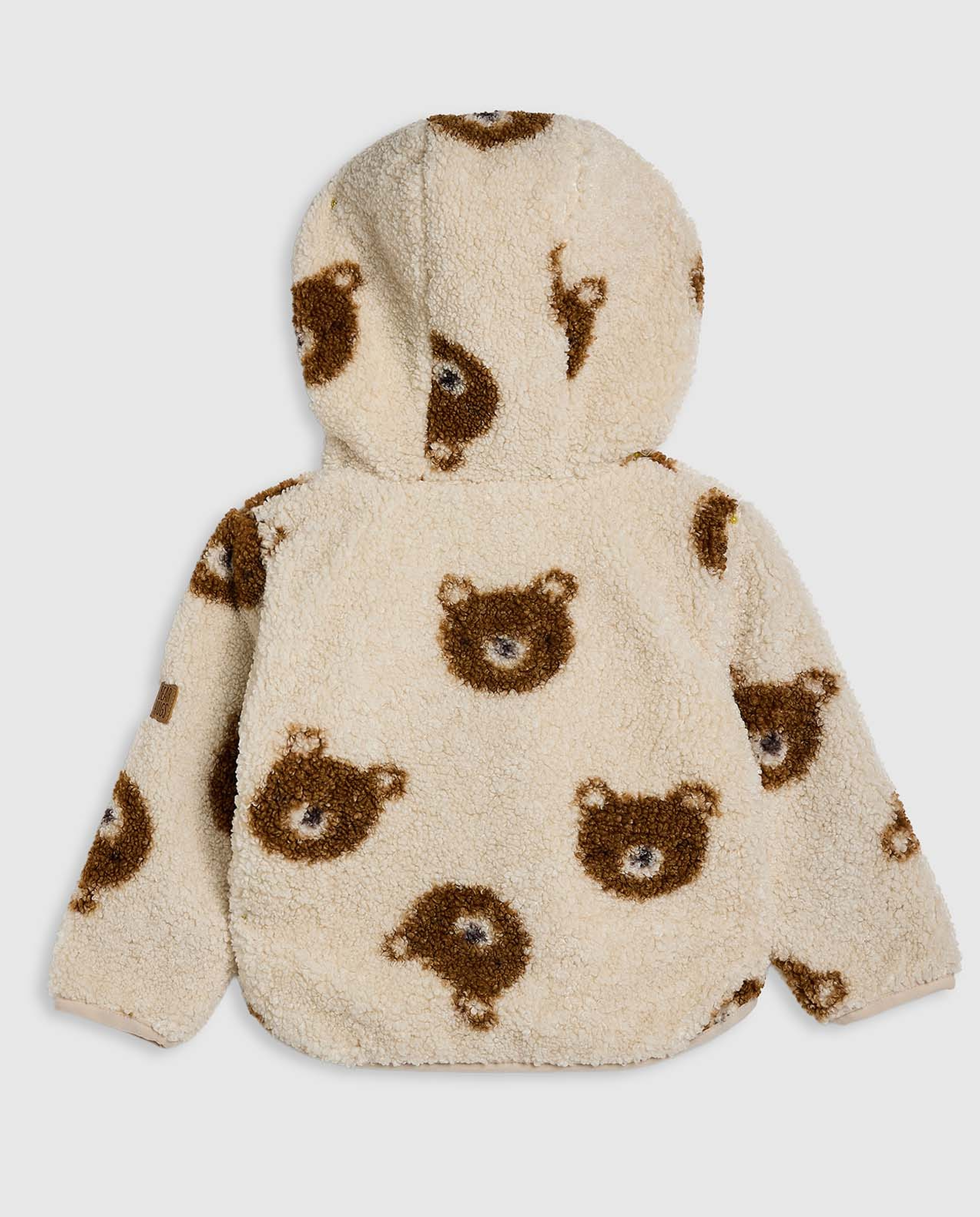 Sherpa Hooded Jacket with Zipper Closure