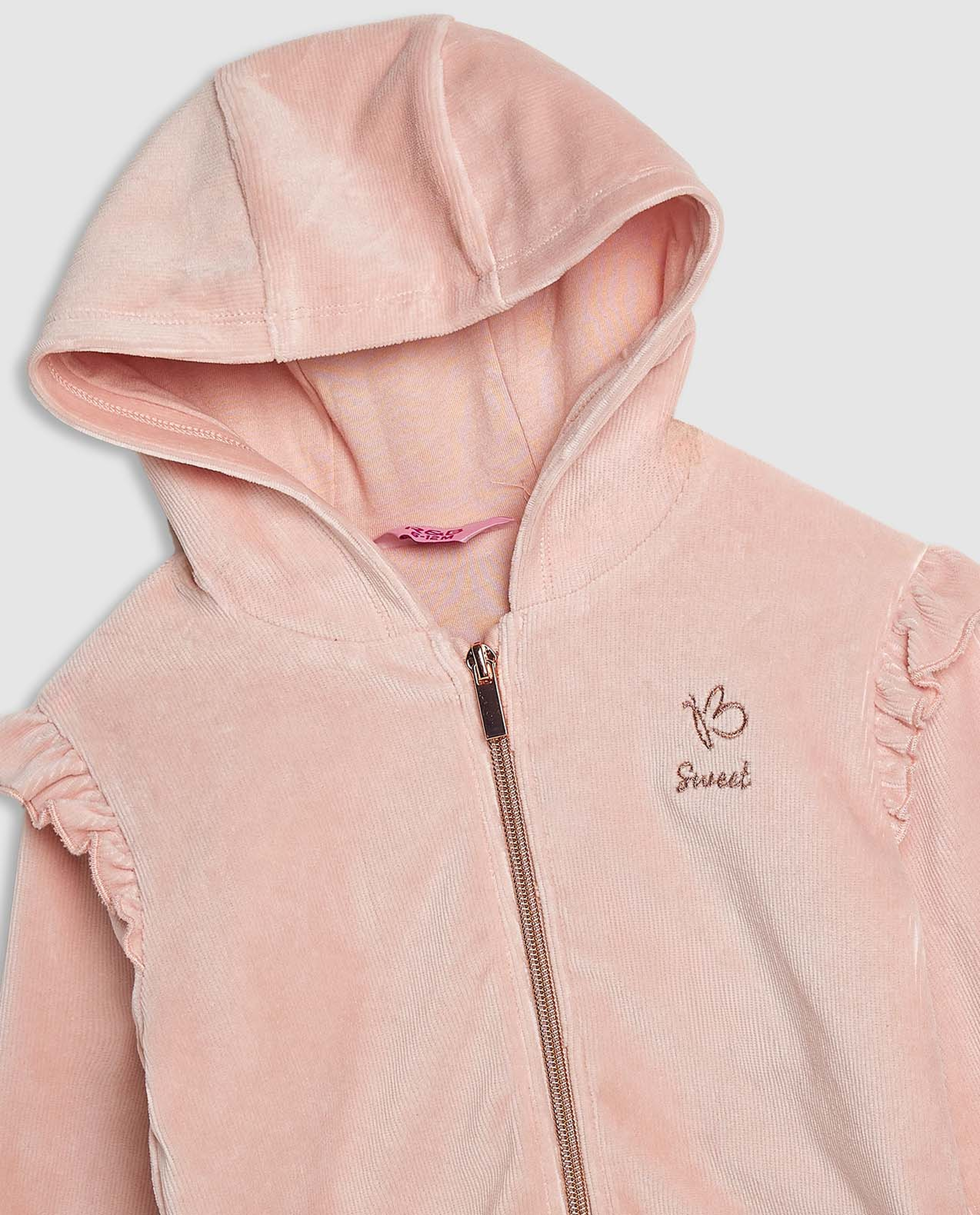 Embroidered Hooded Clothing Set